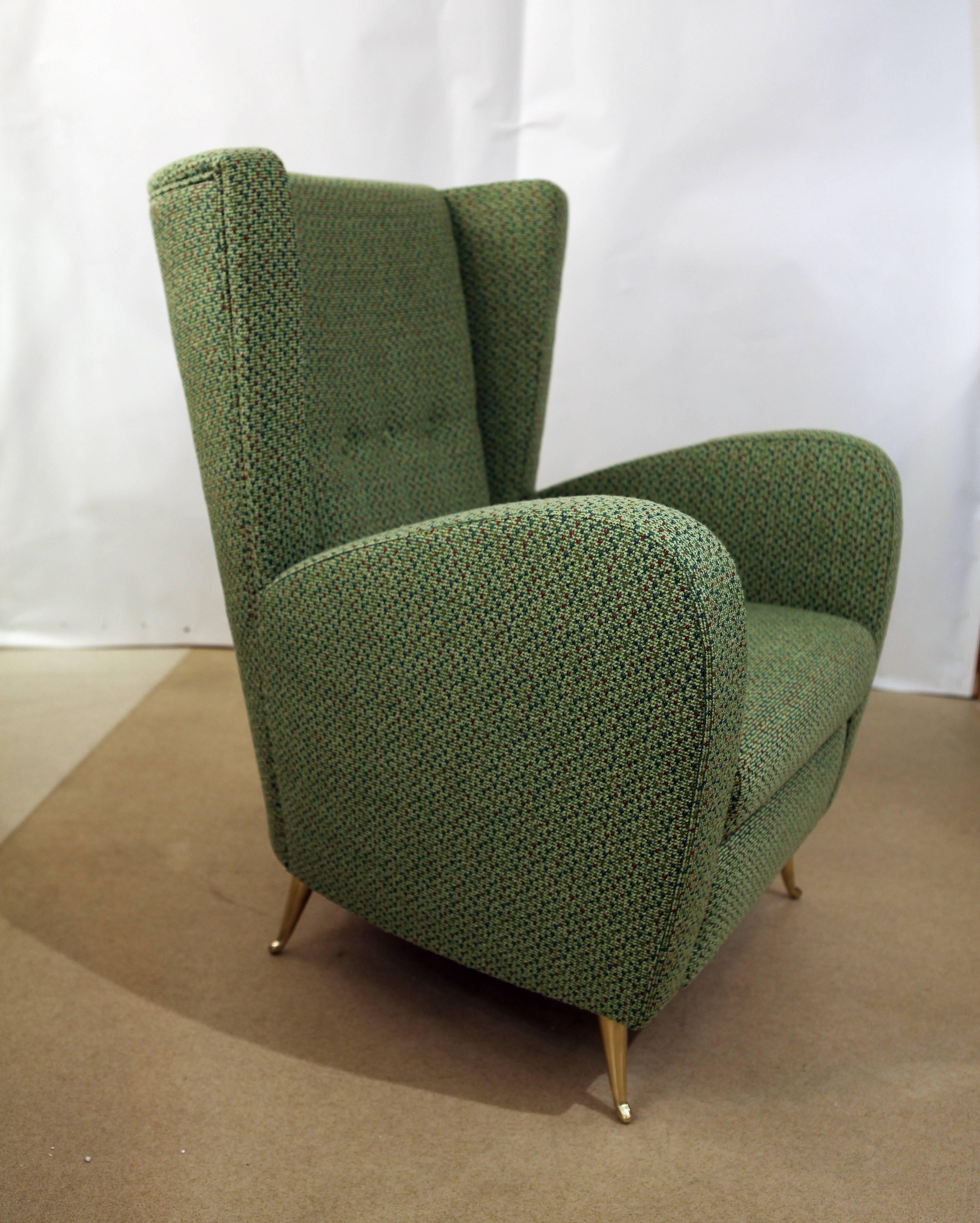 Pair of Italian Armchairs Style of Gio Ponti In Excellent Condition In London, GB