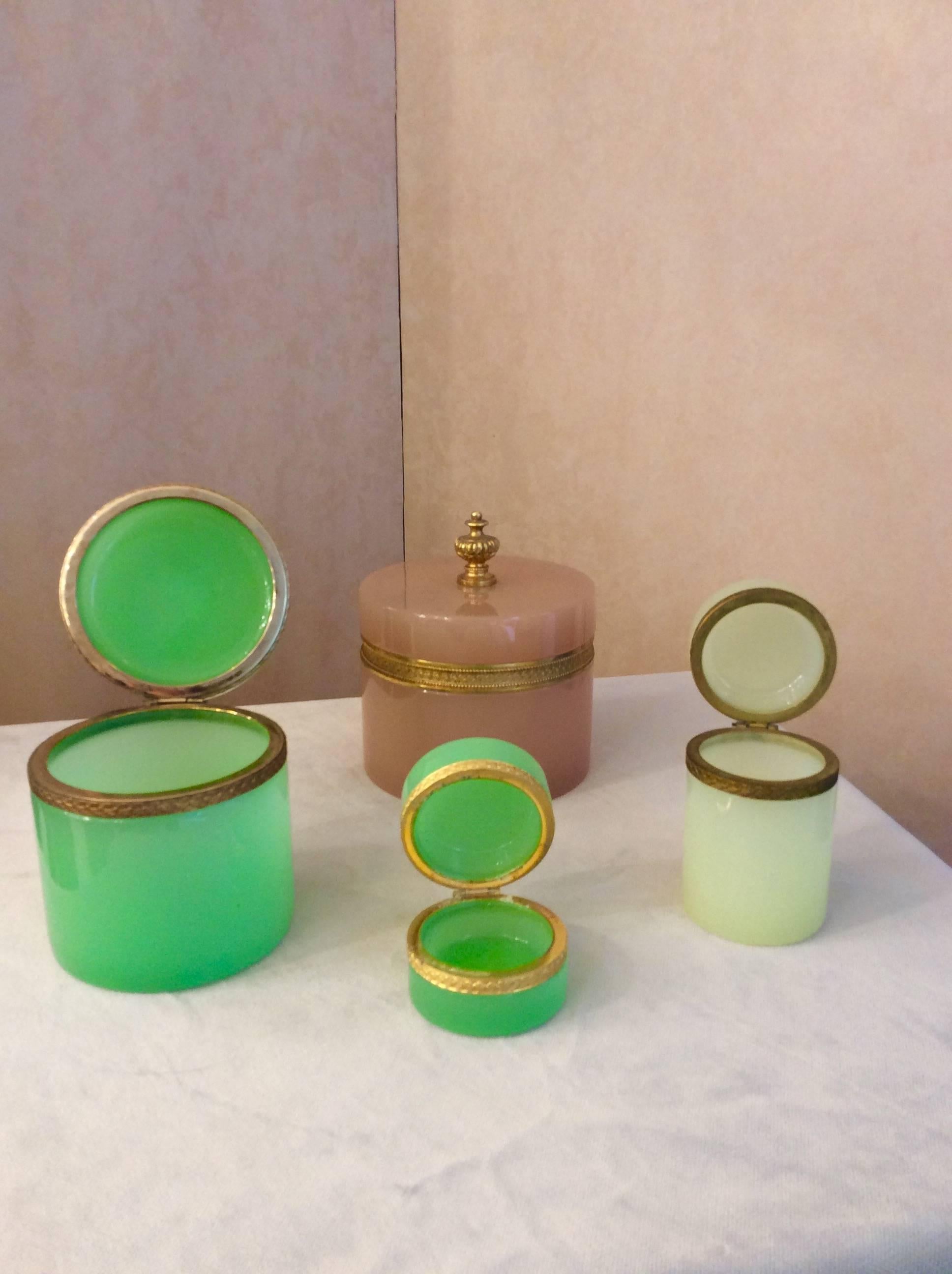 Mid-Century Modern Set of Four Murano Cylinder Glass Boxes by Gino Cenedese, 1950