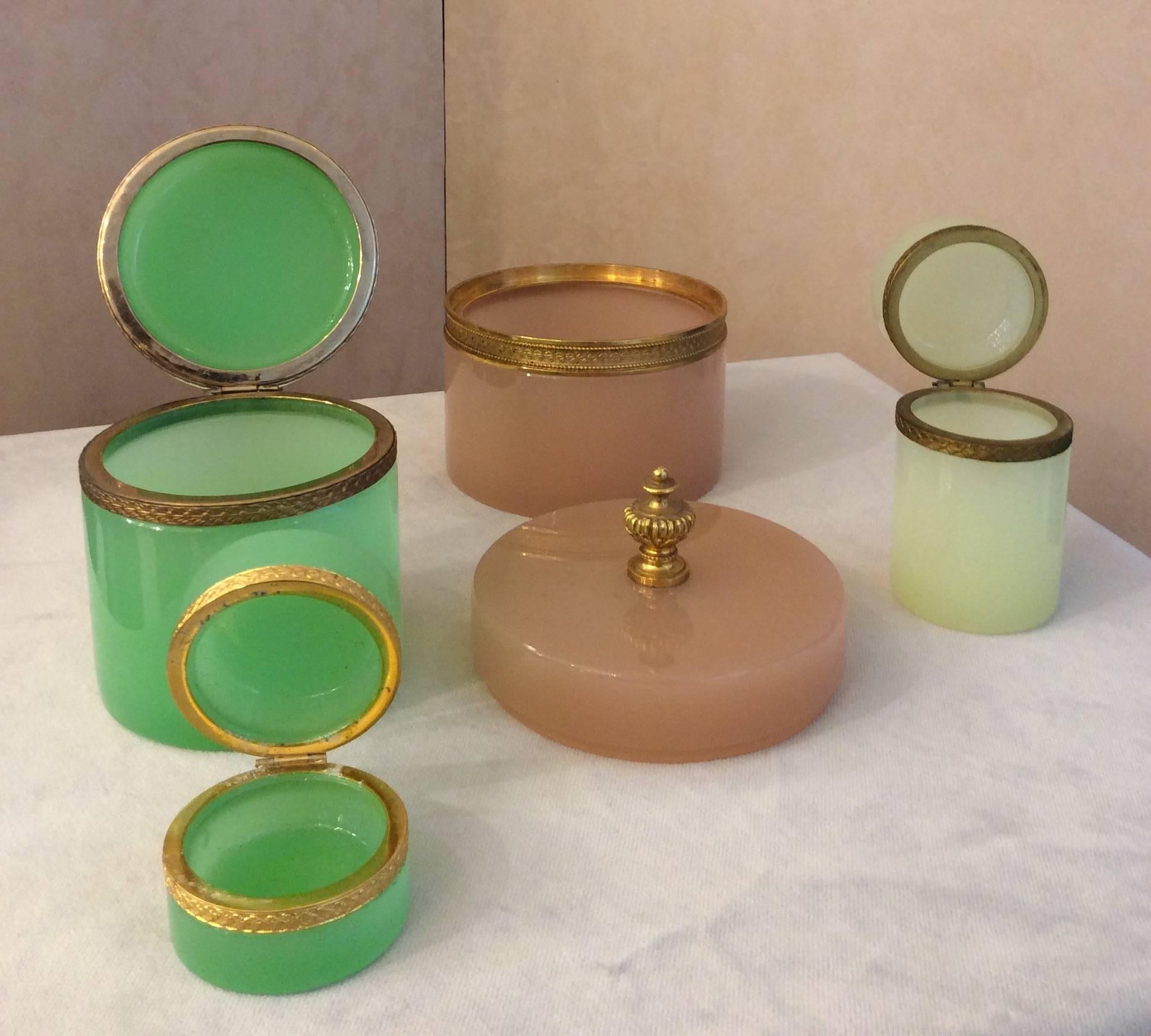 Italian Set of Four Murano Cylinder Glass Boxes by Gino Cenedese, 1950