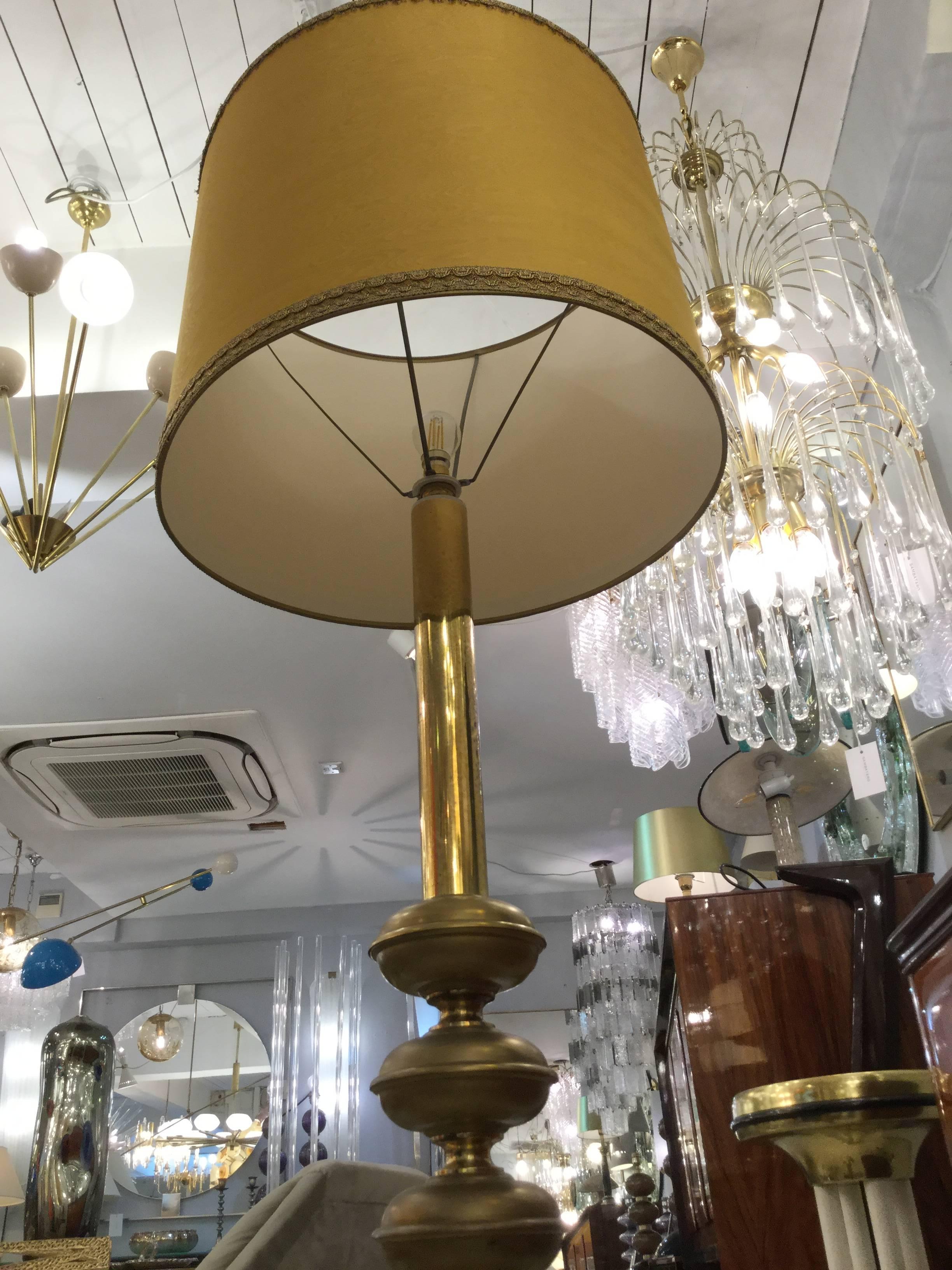French Designed Brass Salon Floor Lamp Maison Jansen, 1960 In Good Condition In London, GB
