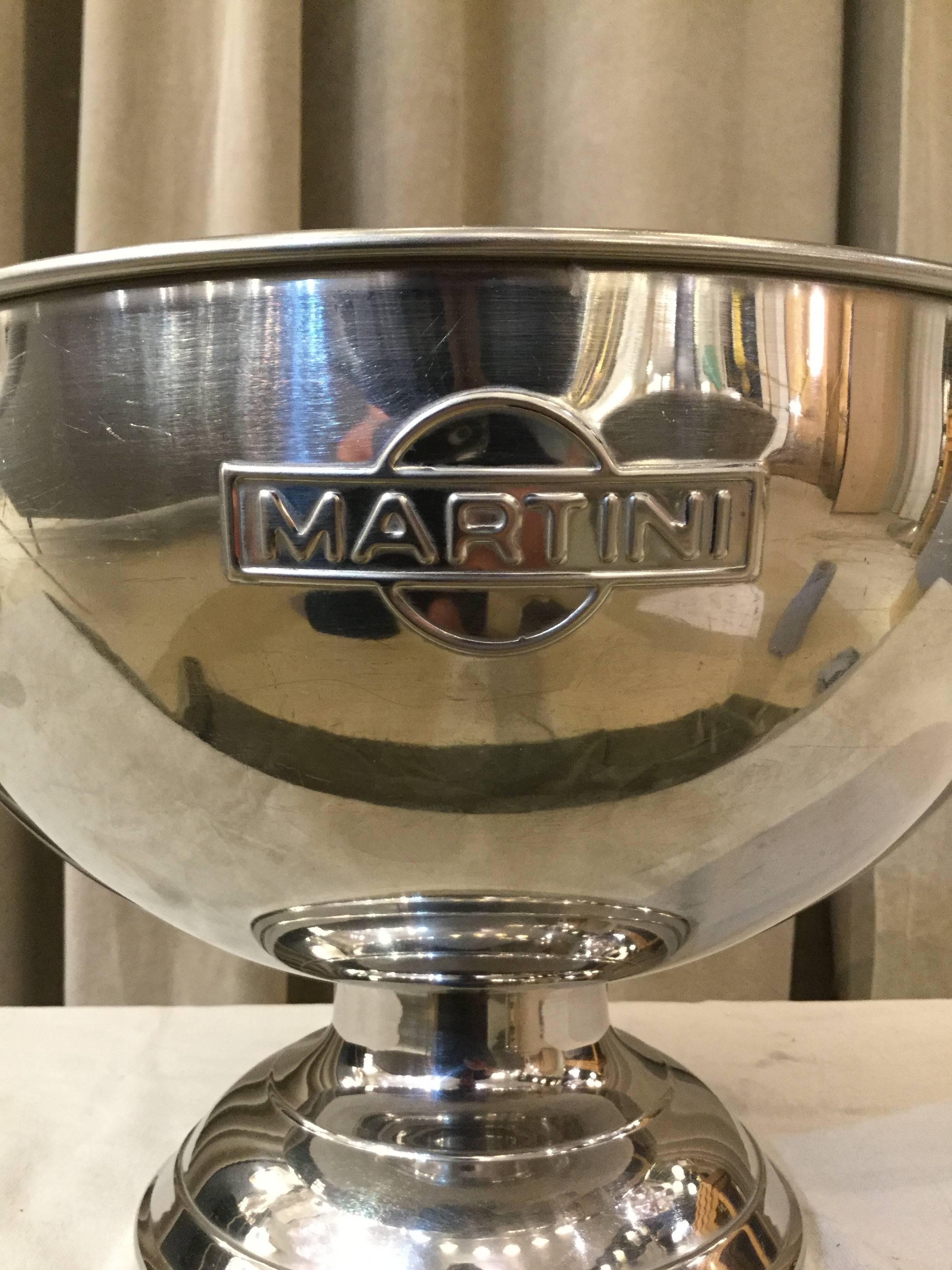 Ein italienischer Martini-Eiskübel aus Metall, 1960.