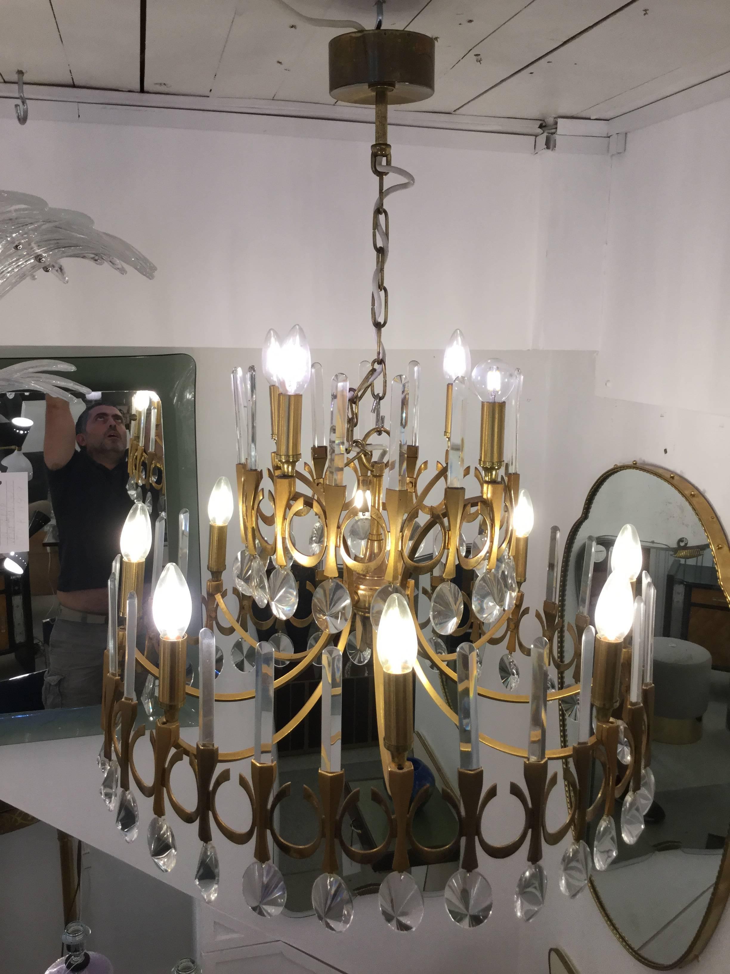 20th Century Italian Designed Chandelier by Gaetano Sciolari, 1960s For Sale