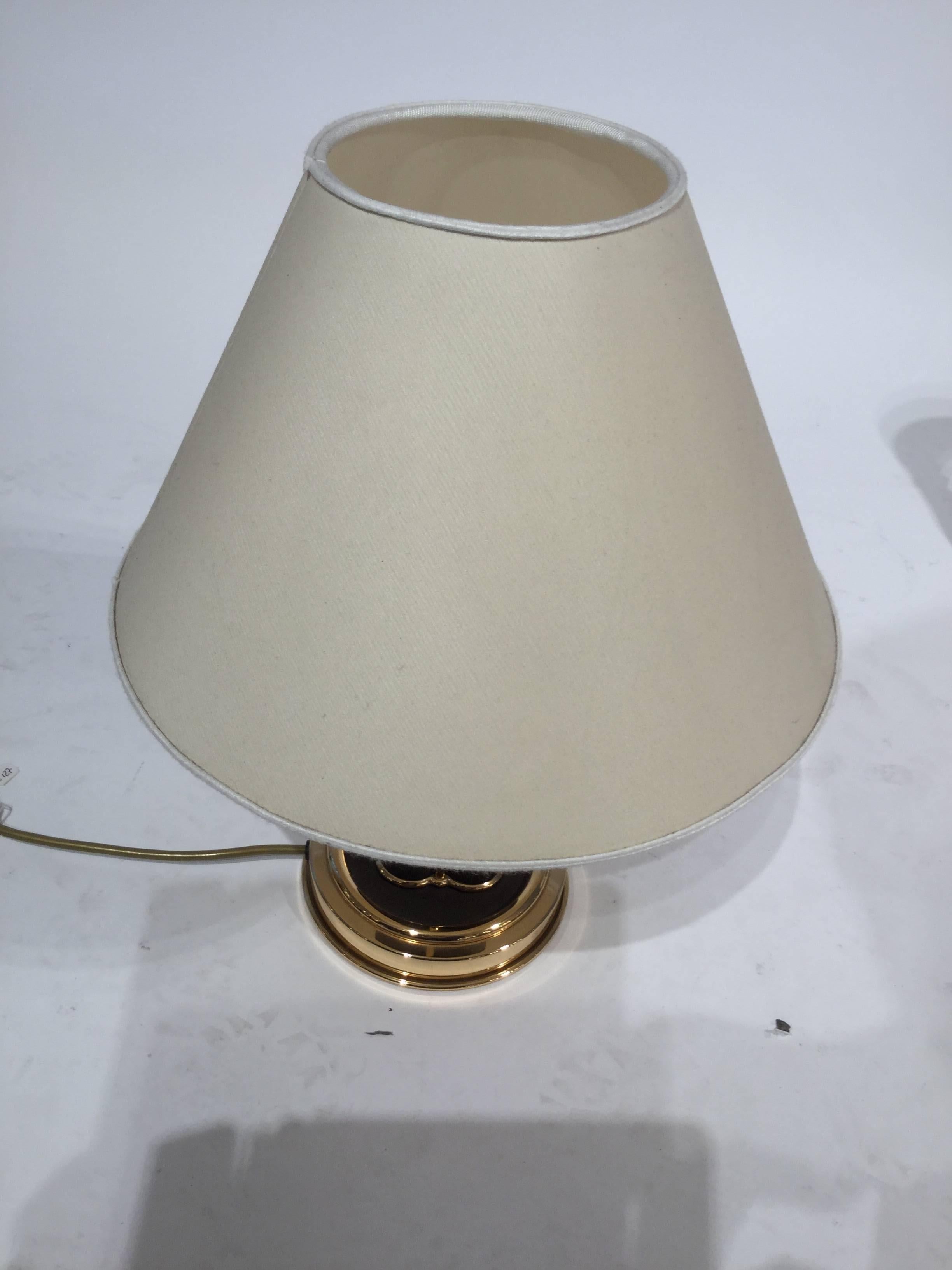 Pair of Italian Table Lamps in Suede and Brass, 1960 2