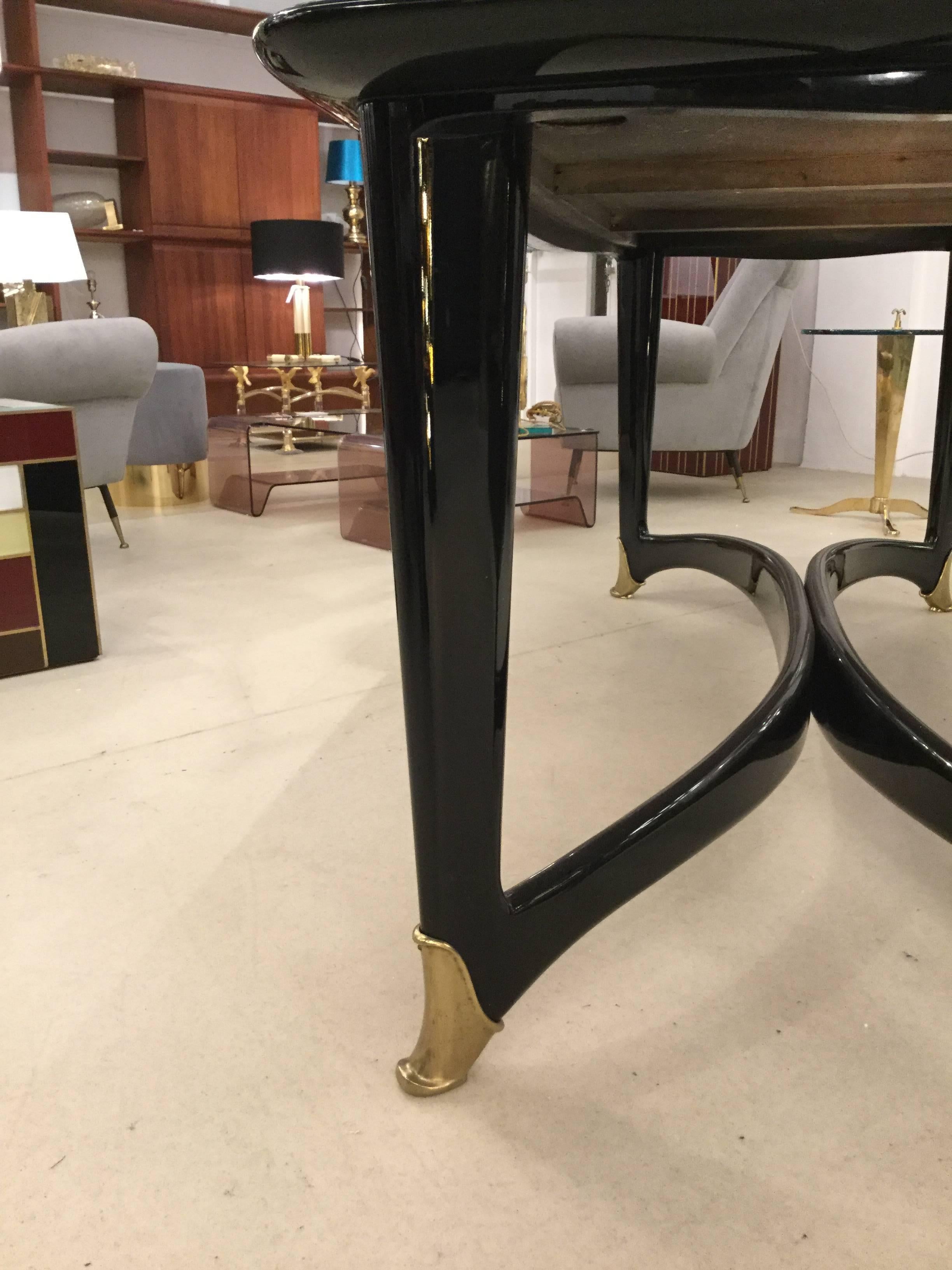 Brass Italian Mid Century Dining Table by Paolo Buffa for Dassi For Sale