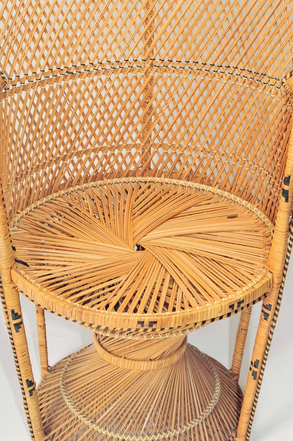 Iconic Emmanuelle chair midcentury, rattan peacock chair with seating cushion included.