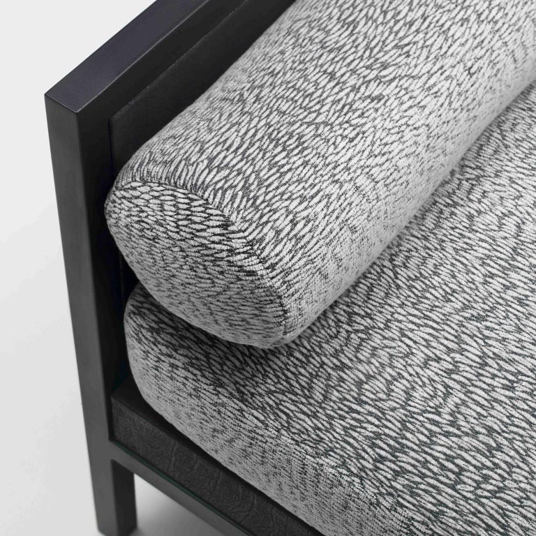 All Day Bed / Chaise Longue in of iron, exotic leather and velvet