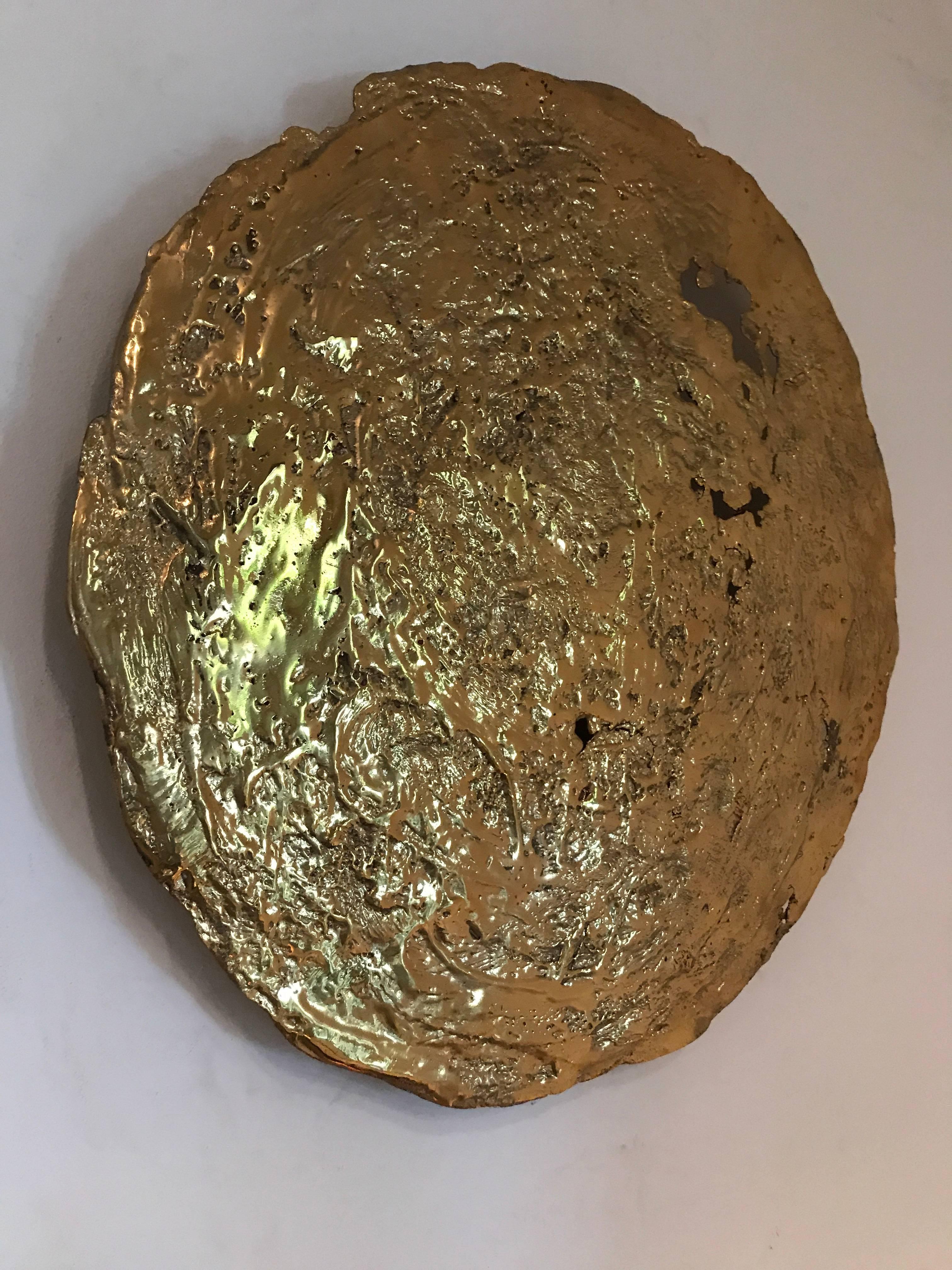 Moon, Bronze Wall Art In Excellent Condition For Sale In Schellebelle, BE