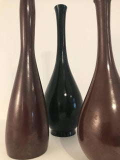 Juego de tres jarrones japoneses de bronce, 1960