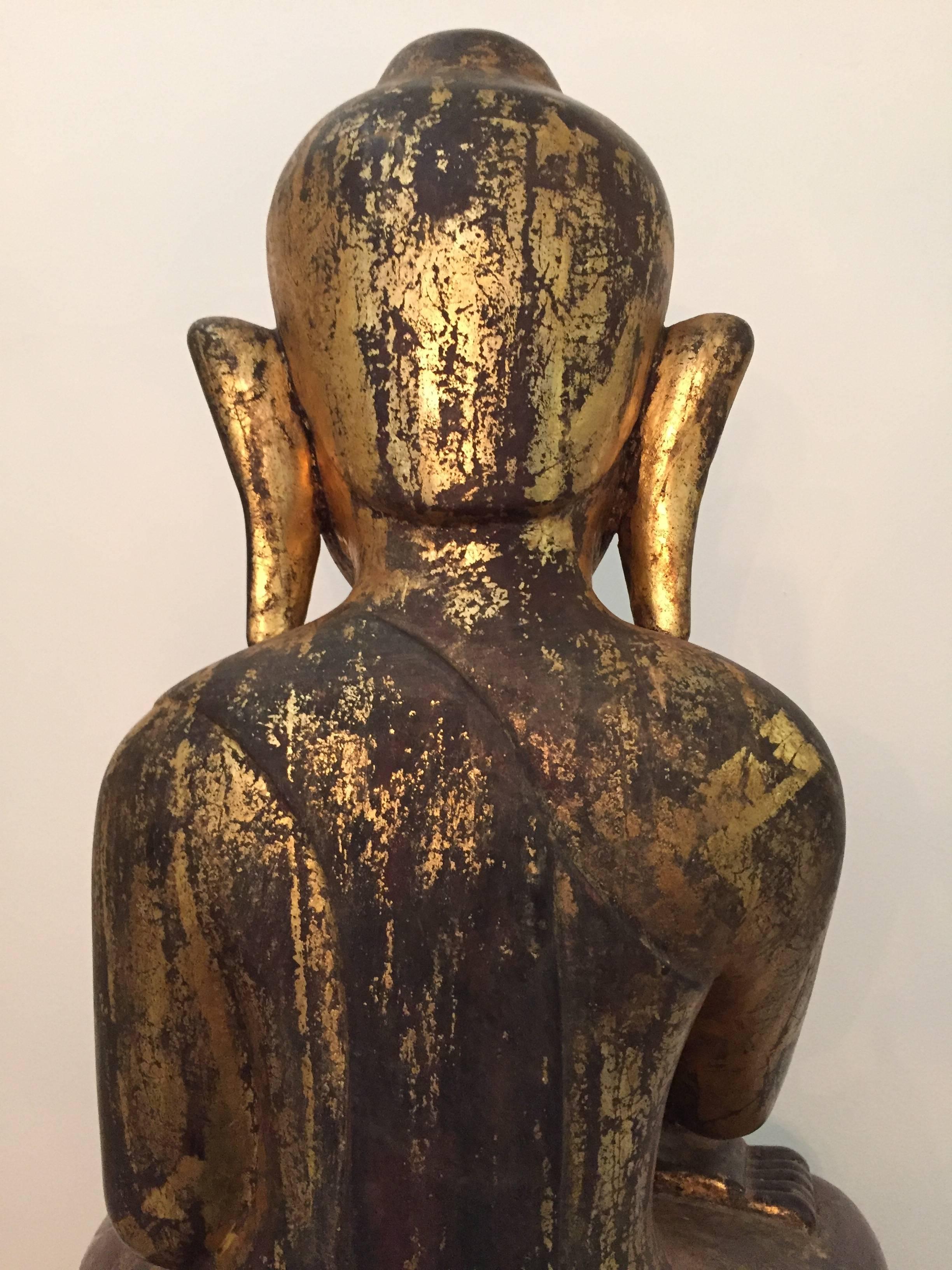 Burmese Wooden Buddha, 18th Century For Sale 2