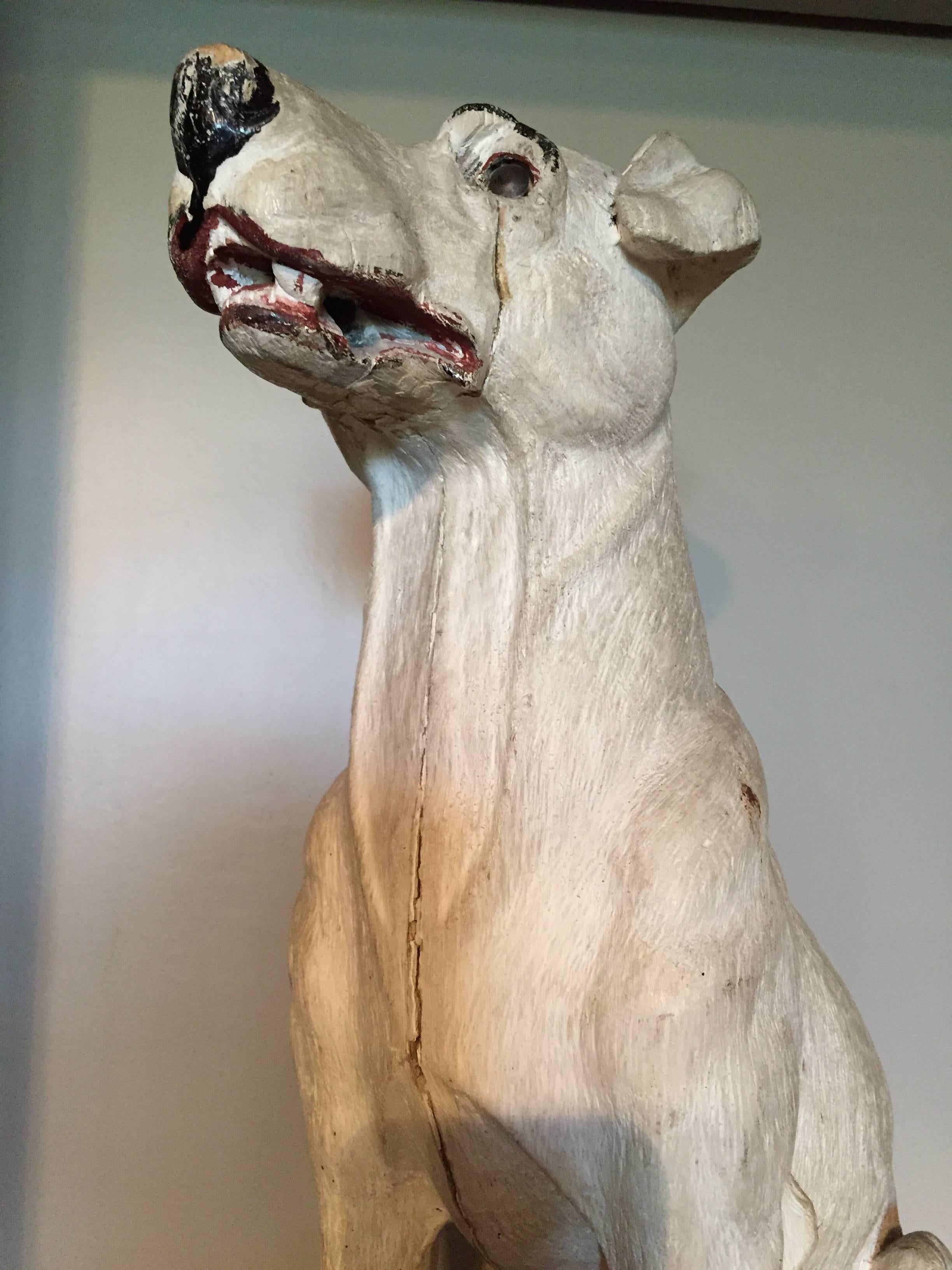 19th Century Wooden Model of a Jack Russel, England