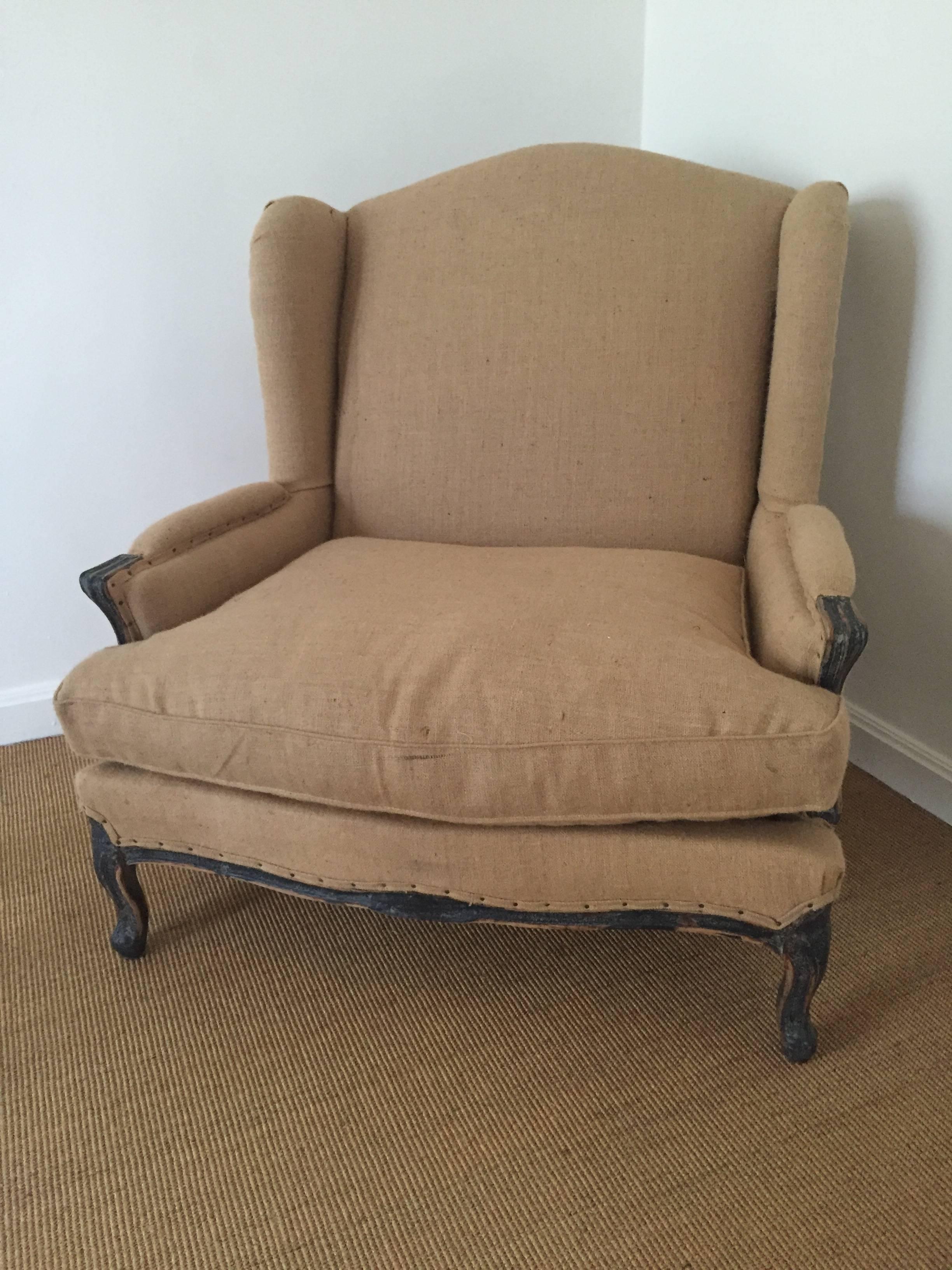 Pair of sofas, Scandinavian Classic style.
Upholstery in basic beige cotton.
Typically Swedish blue patina.