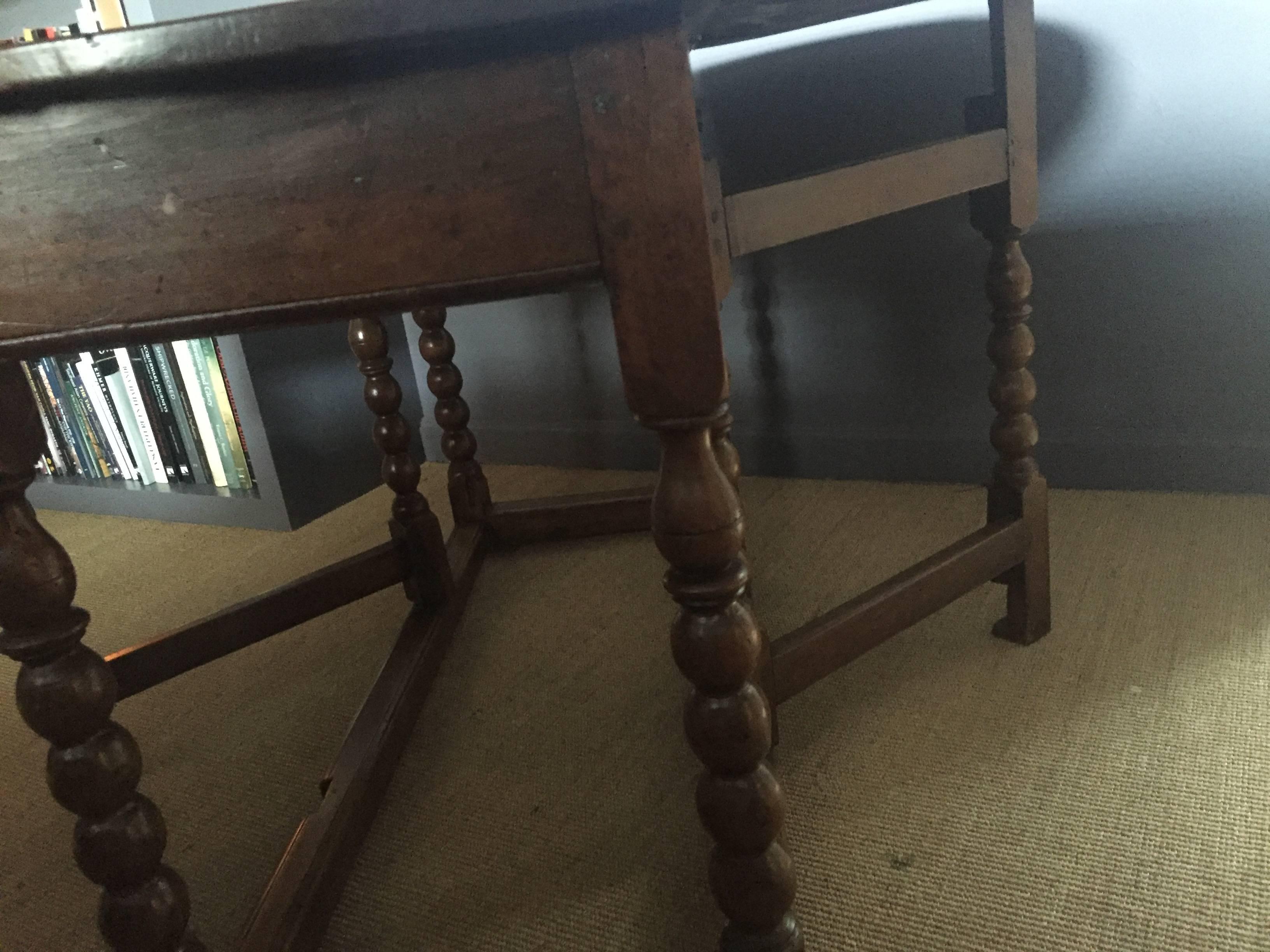 Polished English Gatelag Table, Walnut, 18th Century