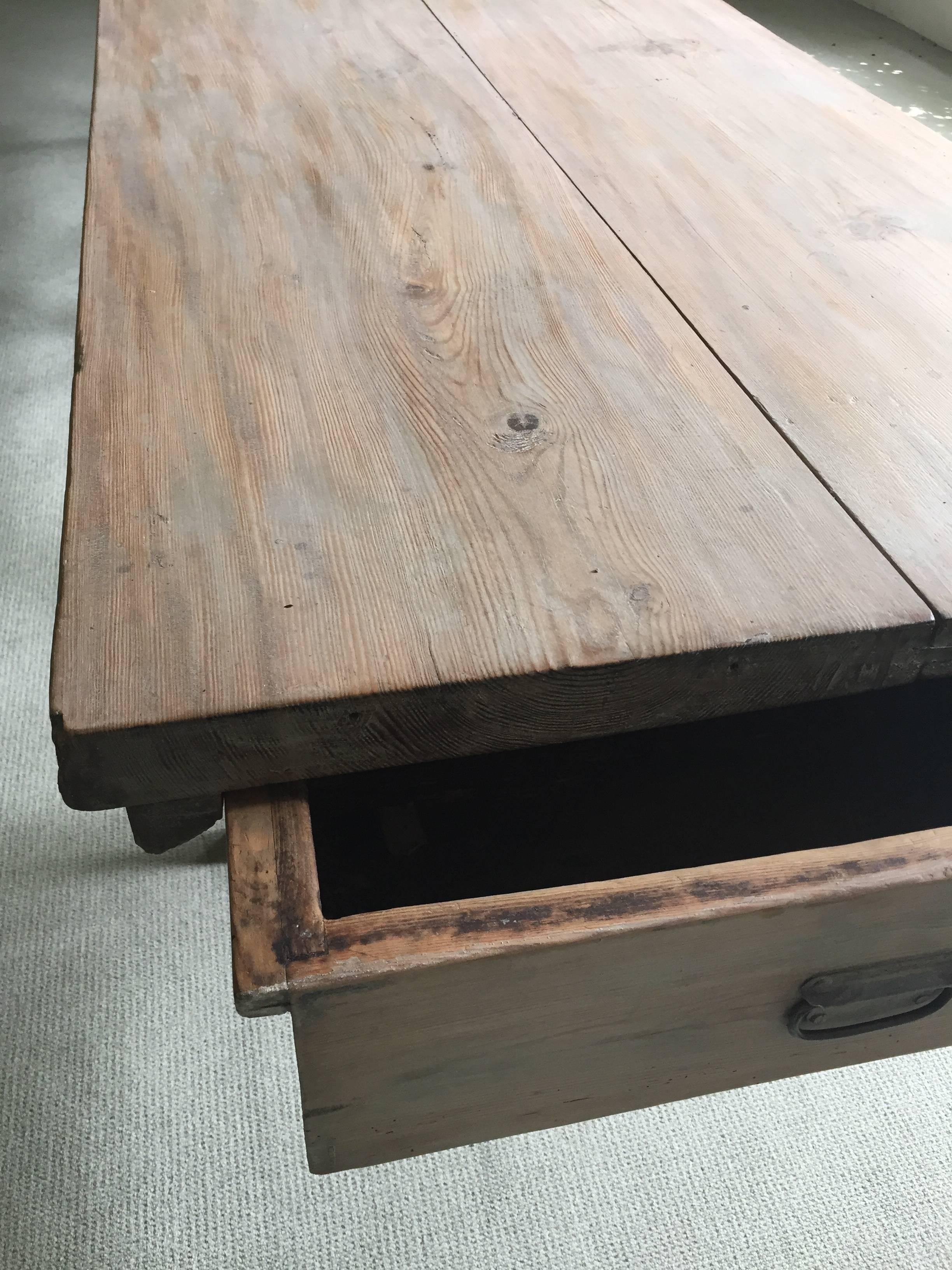 Polished Spanish 19th Century Table, Pine