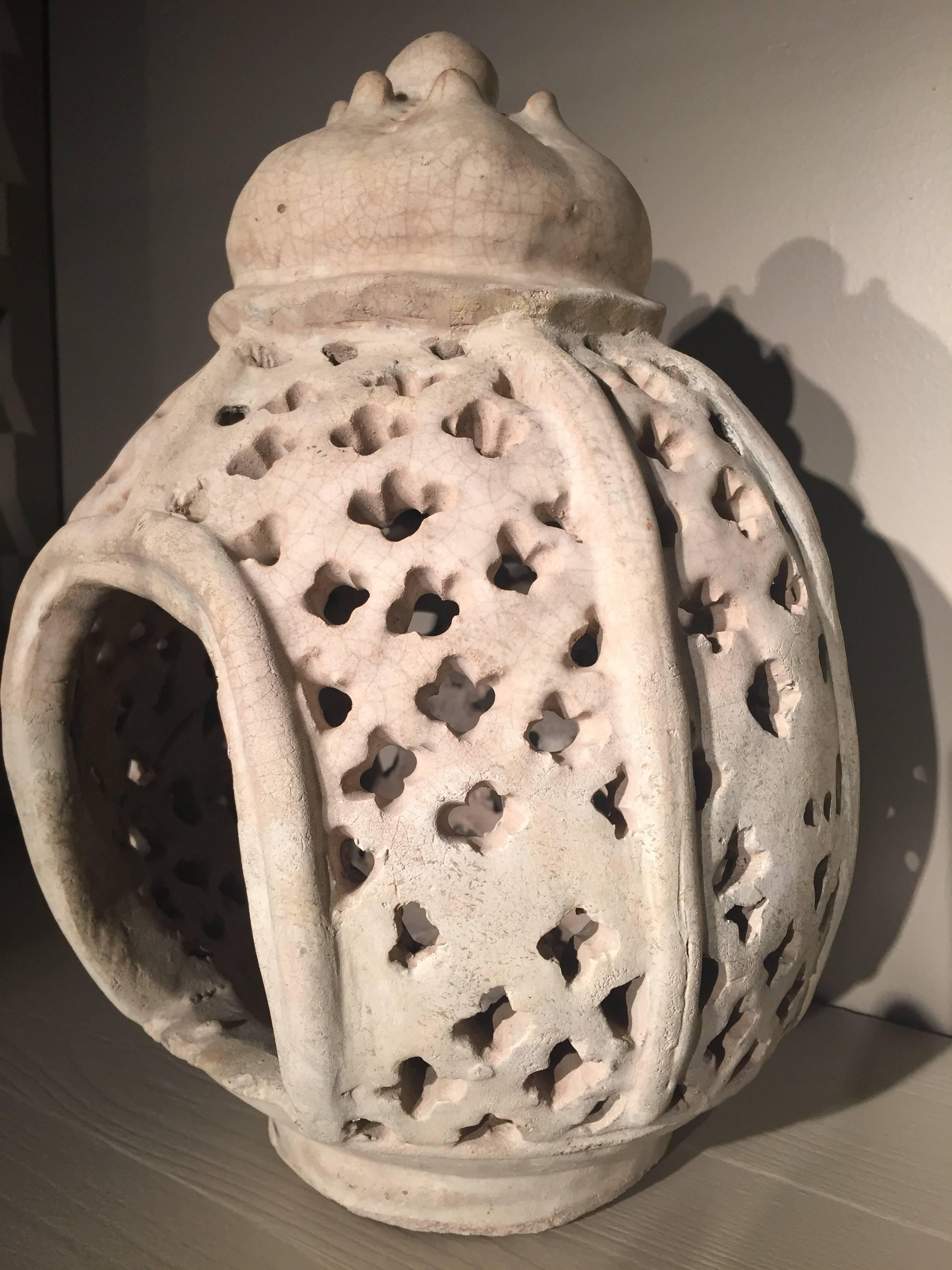 18th Century and Earlier Ceramic Candle-Essence Burner, White, Thailand, 15th Century For Sale