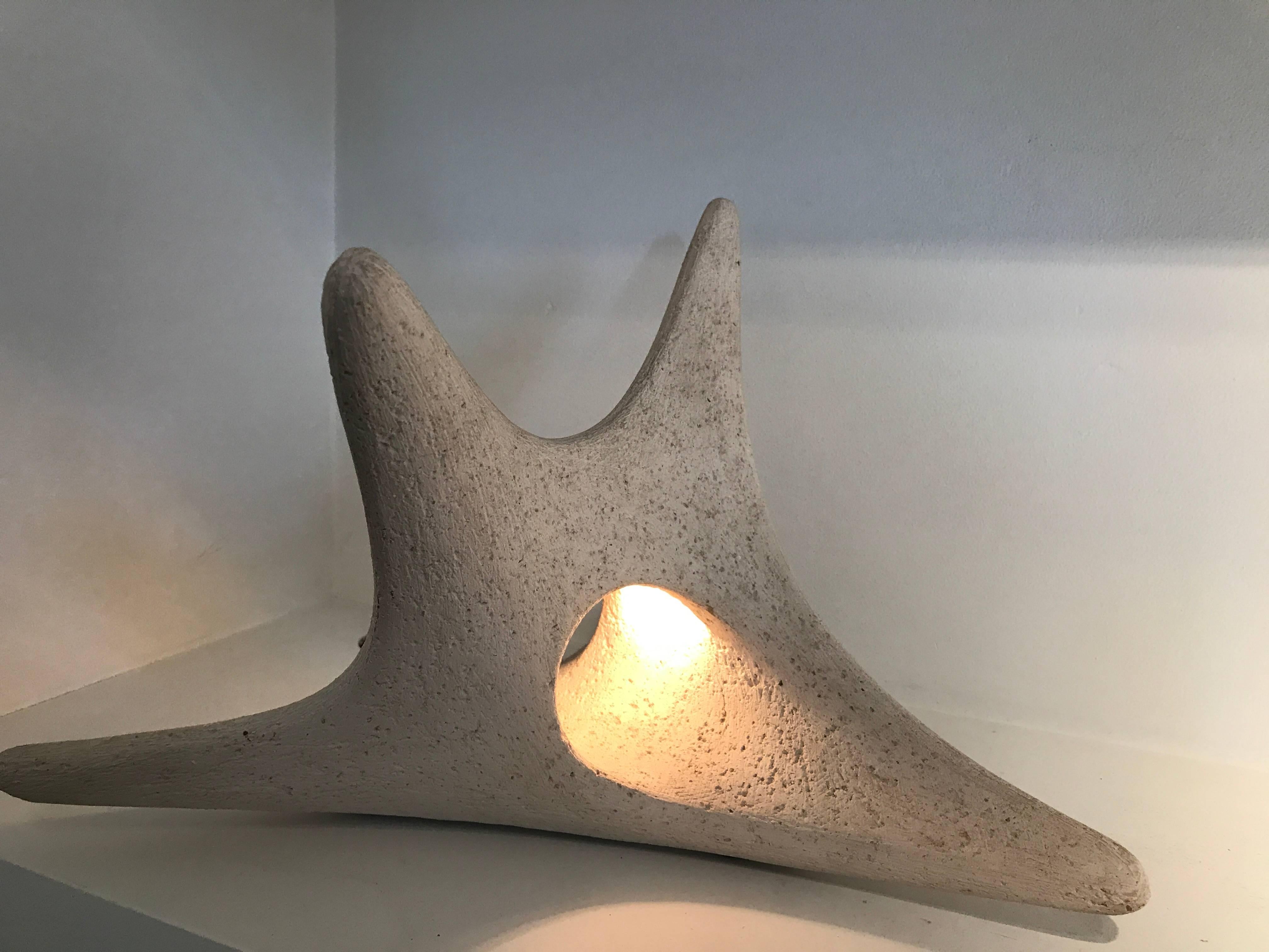 Nice terracotta lamp Etoile De Mer by L.Wallemaccq,
France, 1970.