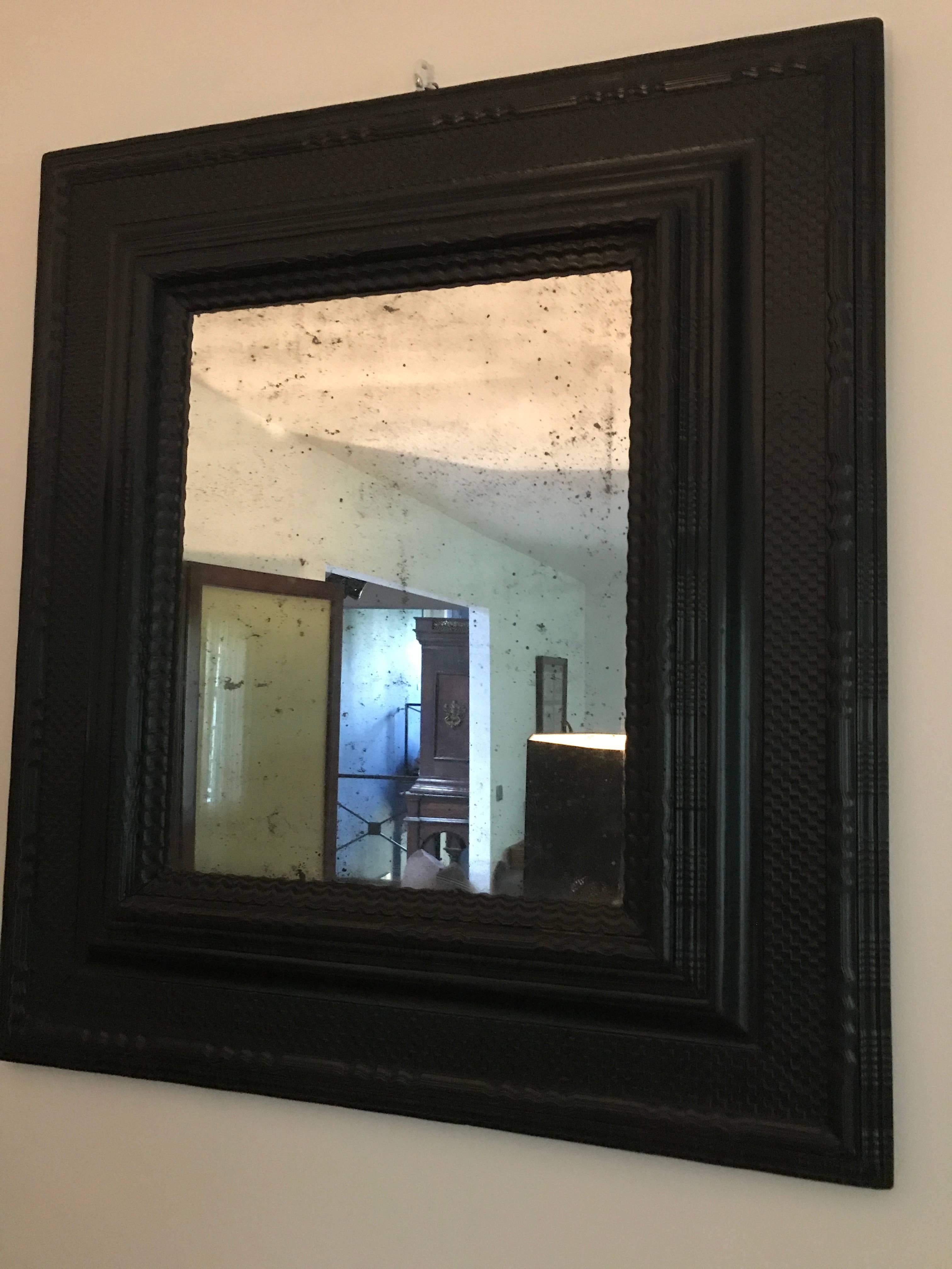 Ebonisierter Spiegel des 19. Jahrhunderts, Frankreich (Holz)