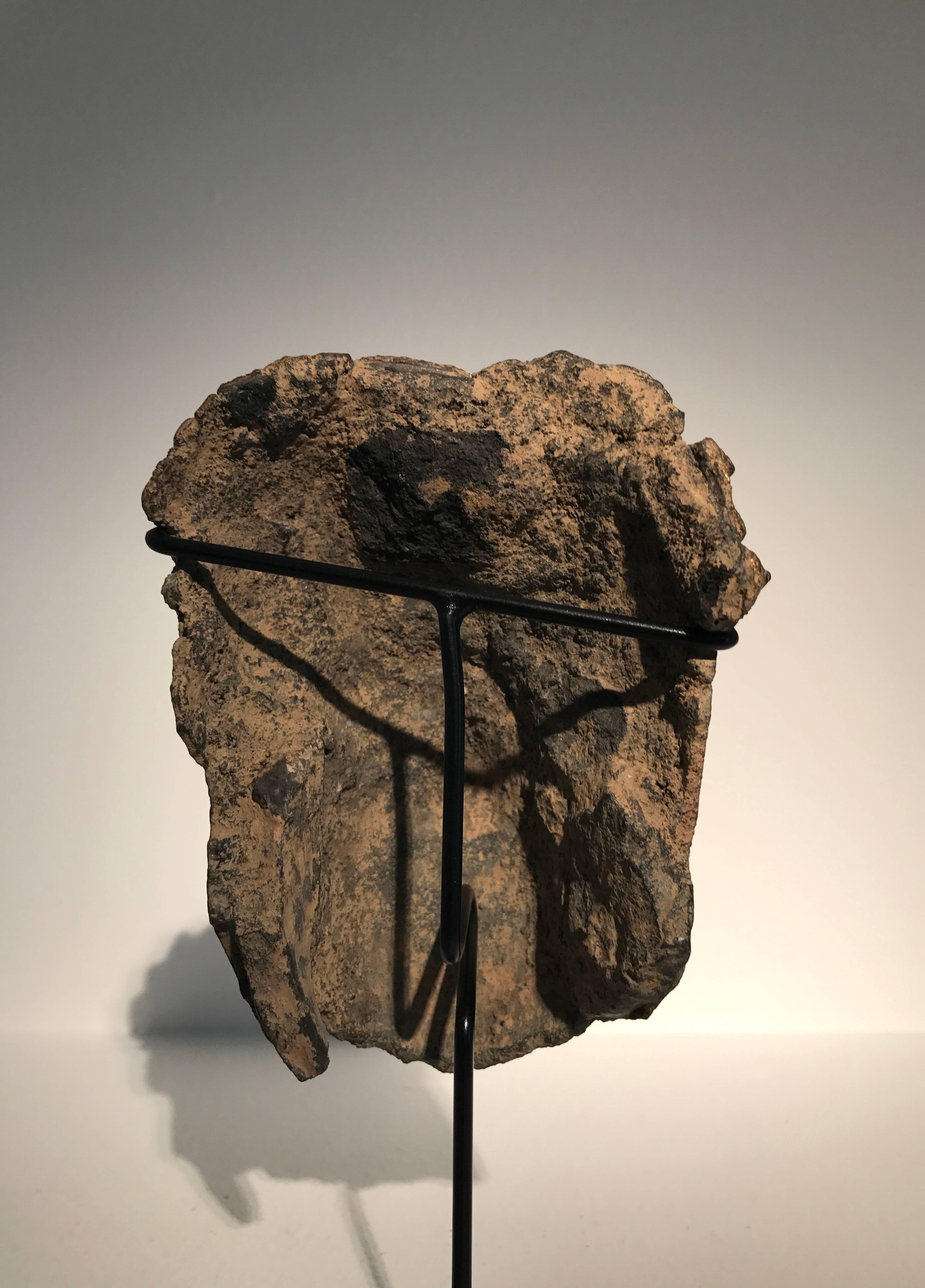 Polished  Fragment of Bronze Head of Buddha, Thailand For Sale