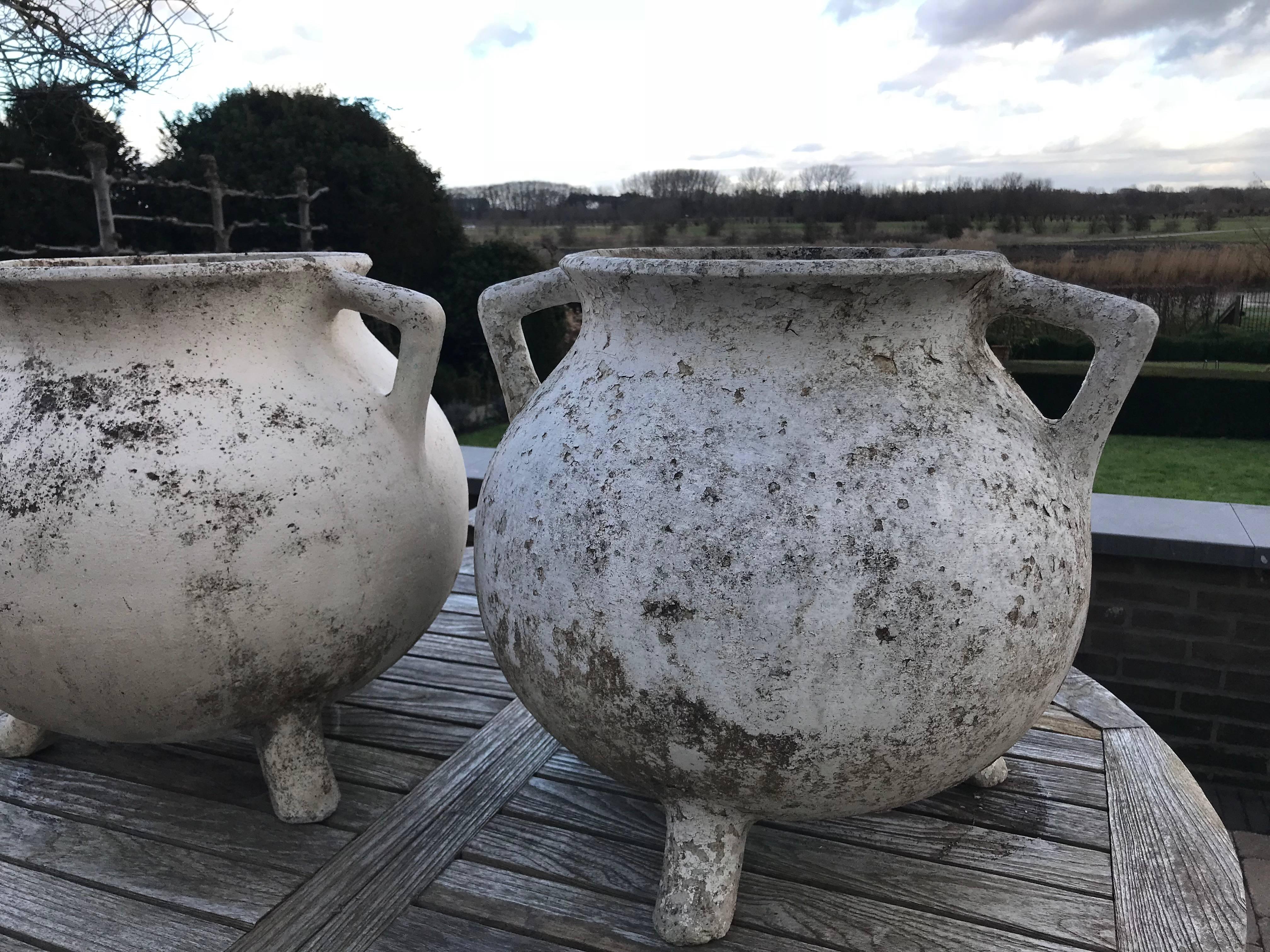 20th Century Pair of Concrete Urns, France