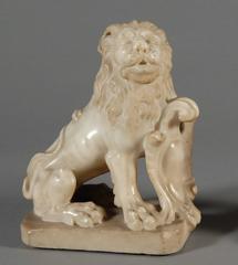 White Marble Lions Sculpture
