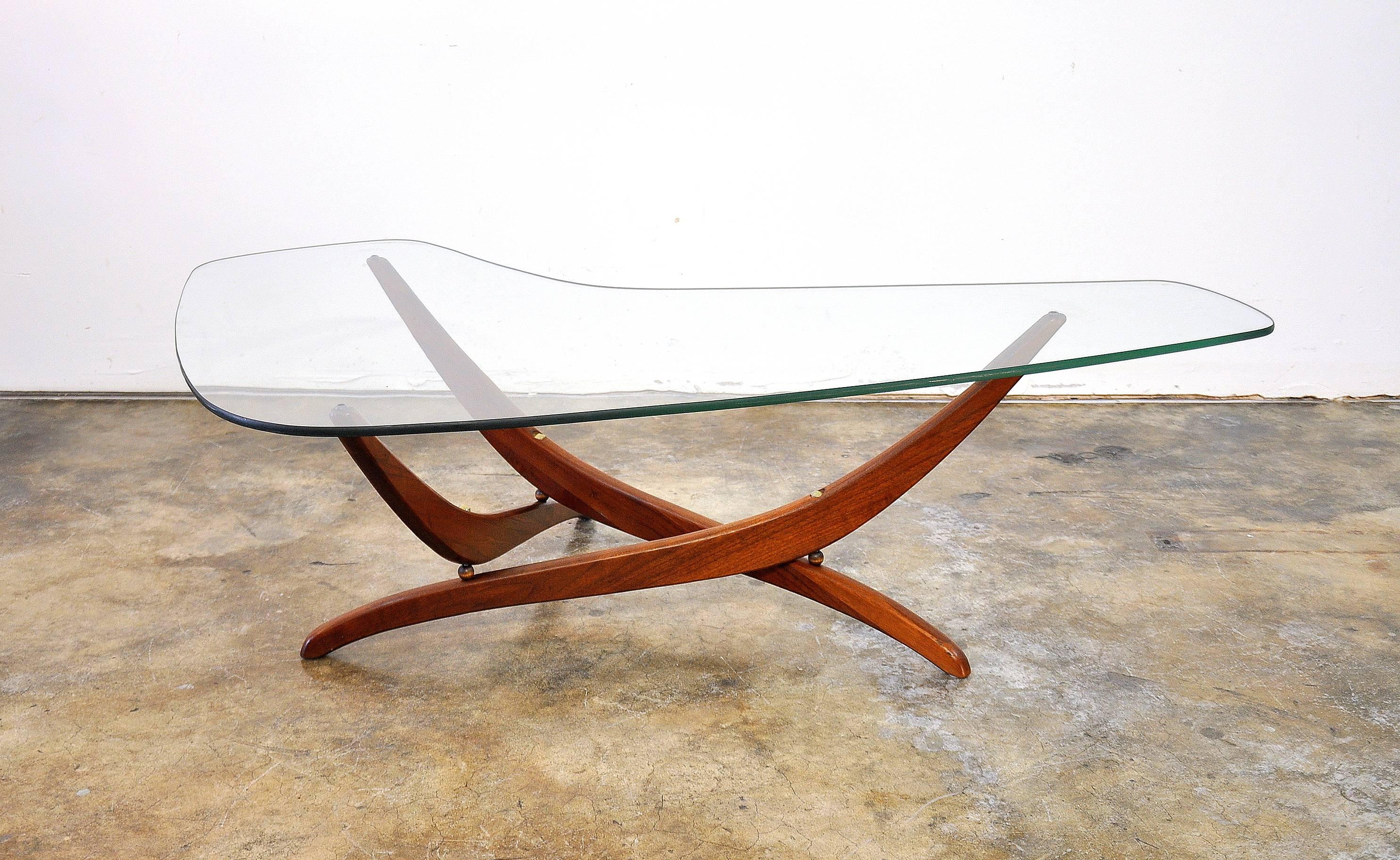 boomerang glass coffee table