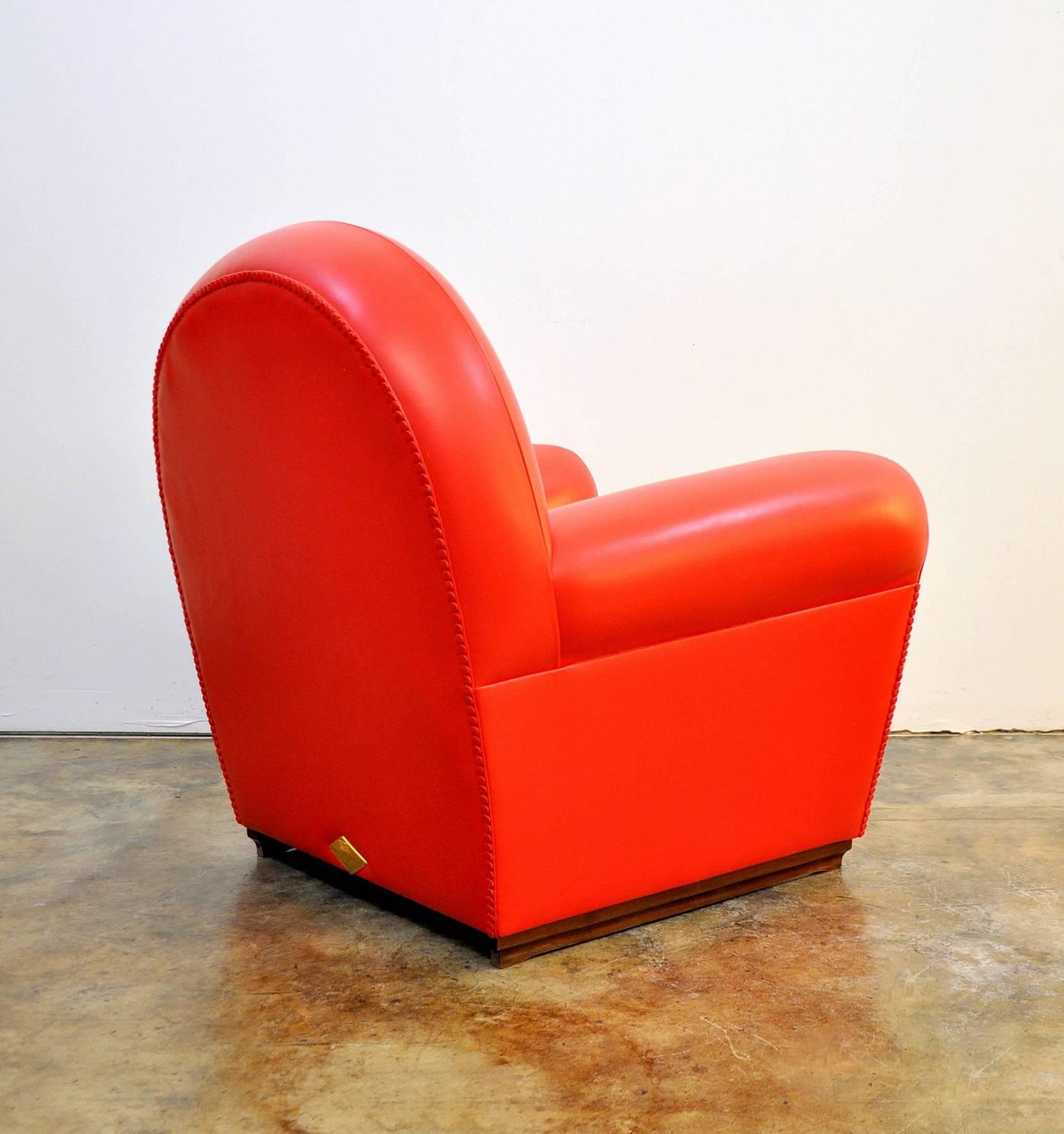 Poltrona Frau Vanity Fair Red Leather Club Chair at 1stdibs