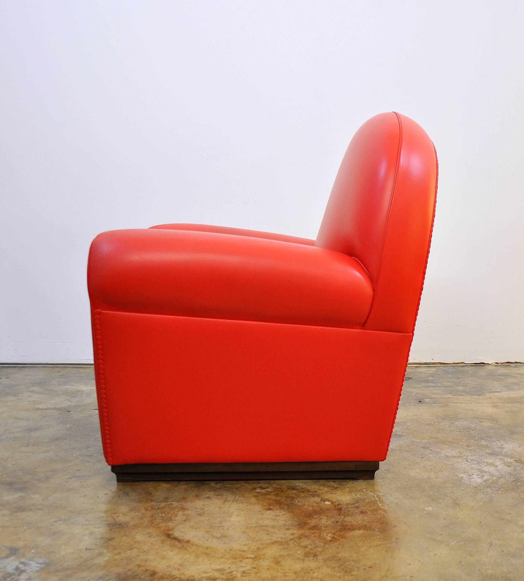 Italian Poltrona Frau Vanity Fair Red Leather Club Chair