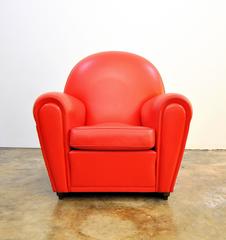 Poltrona Frau Vanity Fair Red Leather Club Chair