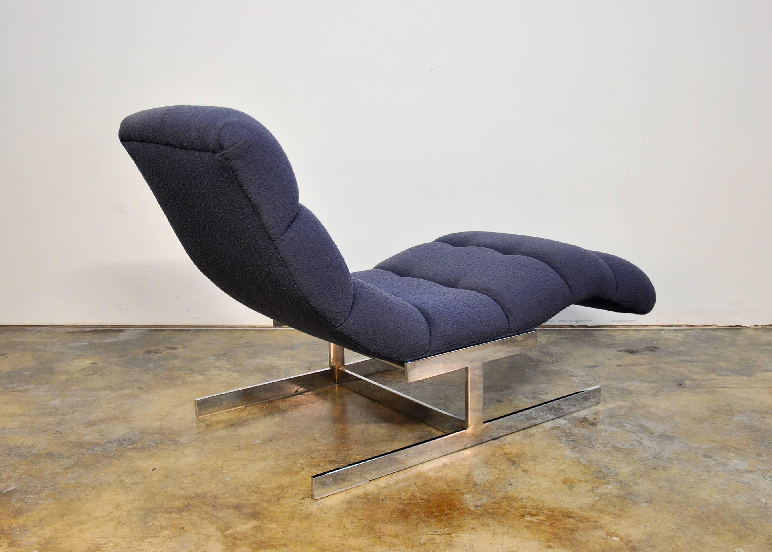 Polished Milo Baughman Wave Chaise Longue by Thayer Coggin, USA, 1970s