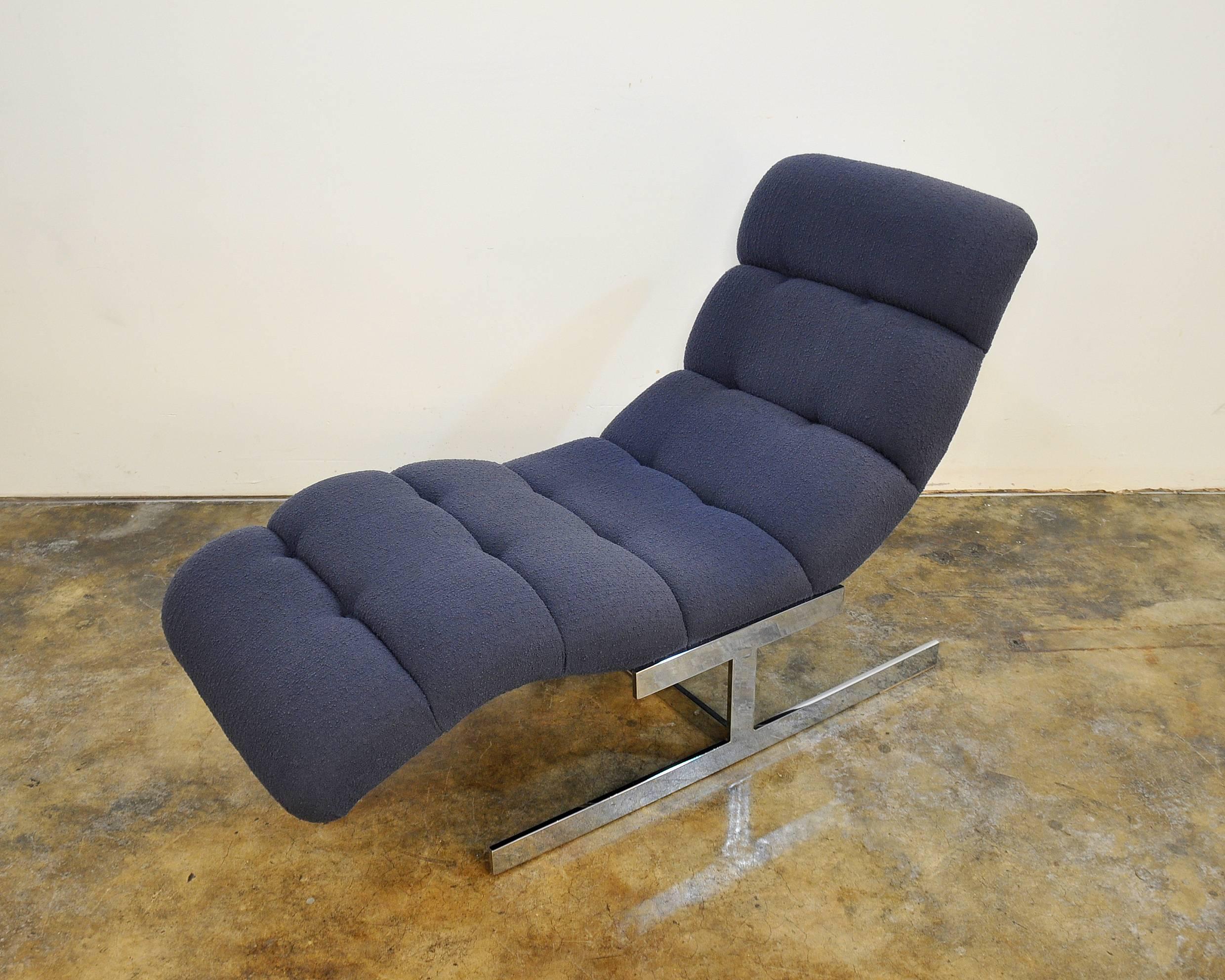 Milo Baughman Wave Chaise Longue by Thayer Coggin, USA, 1970s In Good Condition In Miami, FL