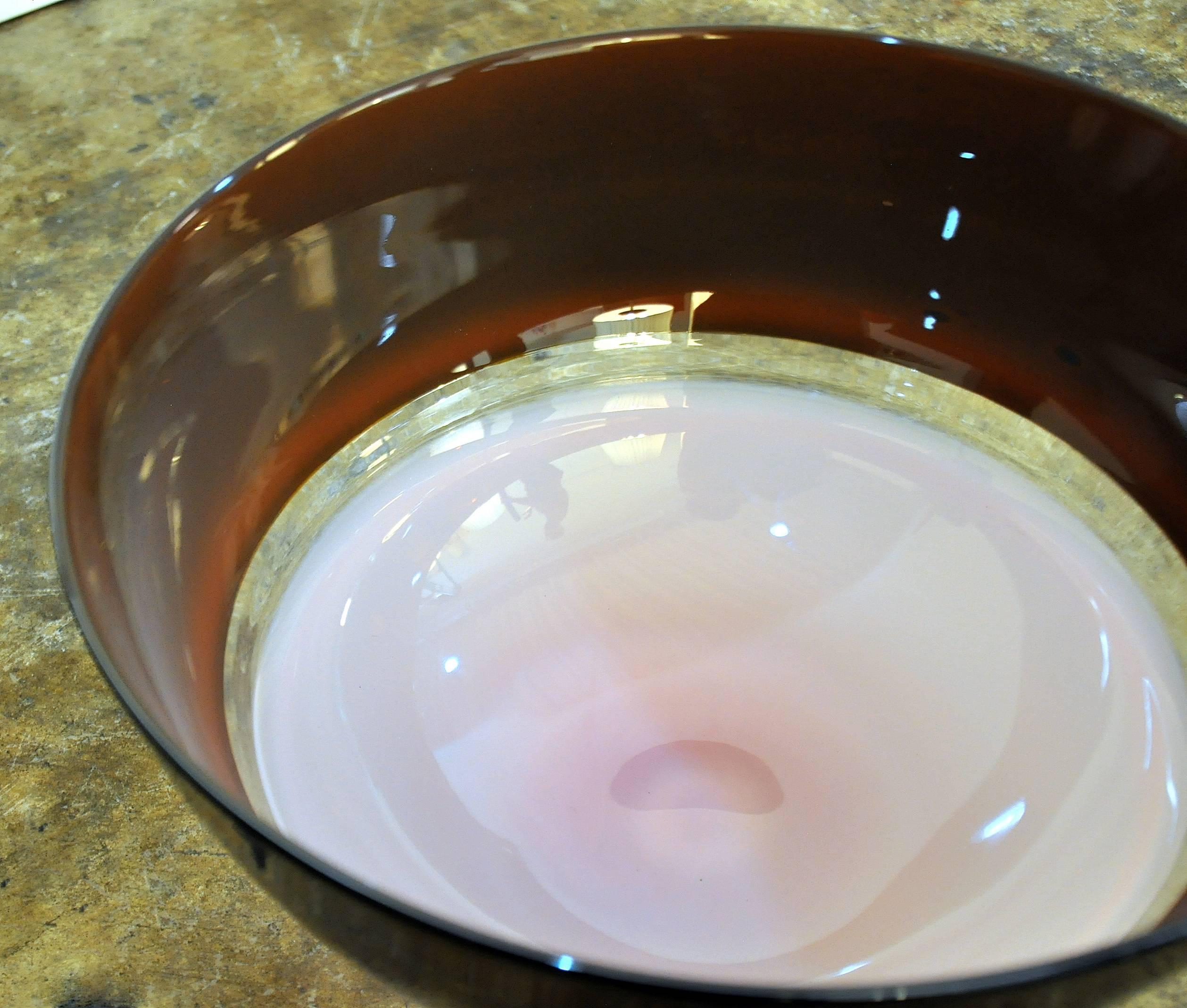 Modern Sonja Blomdahl Incalmo Art Glass Bowl, USA, circa 1983