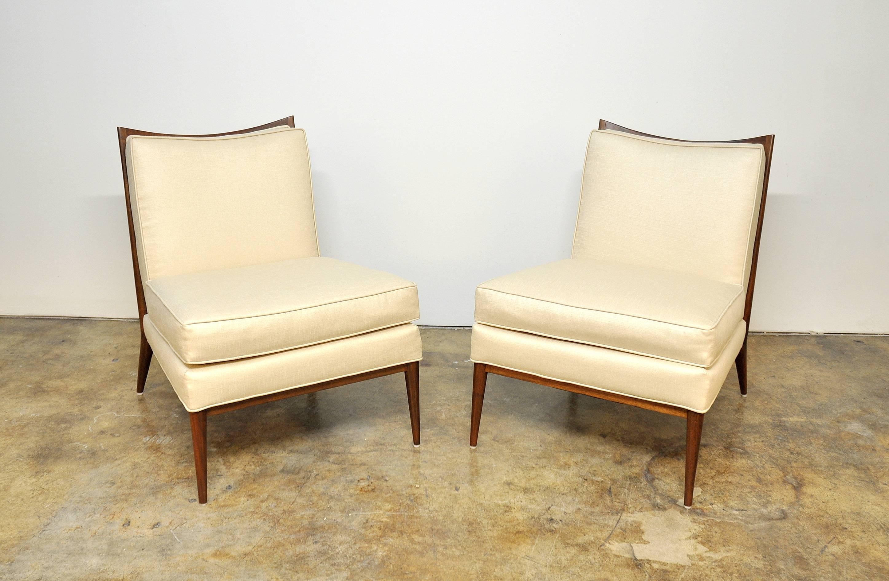 Pair of Paul McCobb for Directional 1320 Slipper Chairs In Excellent Condition In Miami, FL