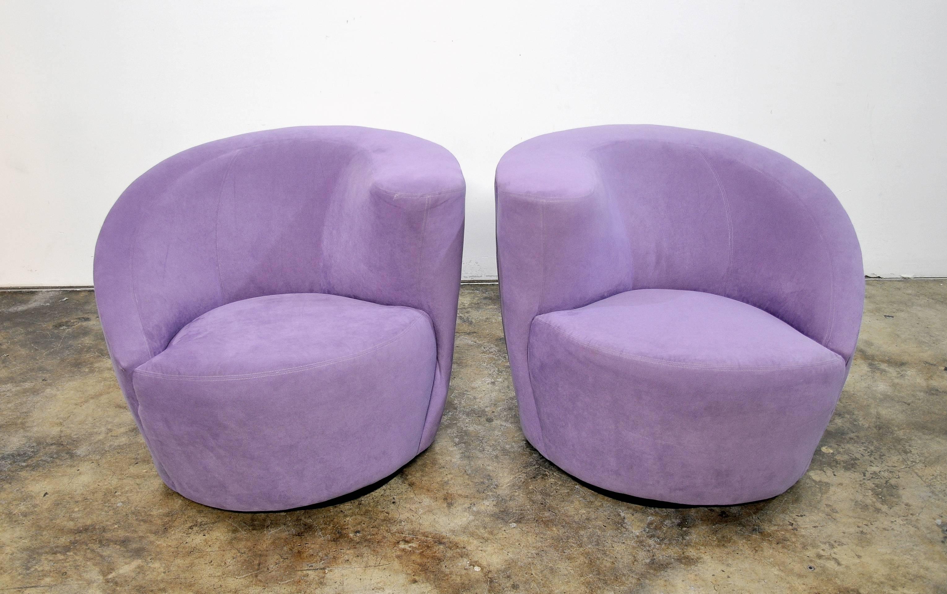 American Pair of Vladimir Kagan Directional Nautilus Swivel Chairs