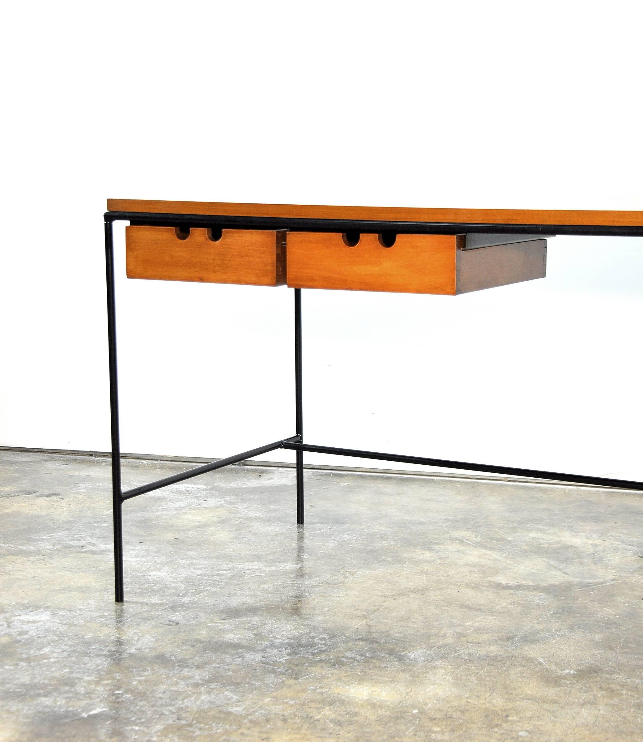 Mid-20th Century Paul McCobb Winchendon Iron and Maple Coffee Table