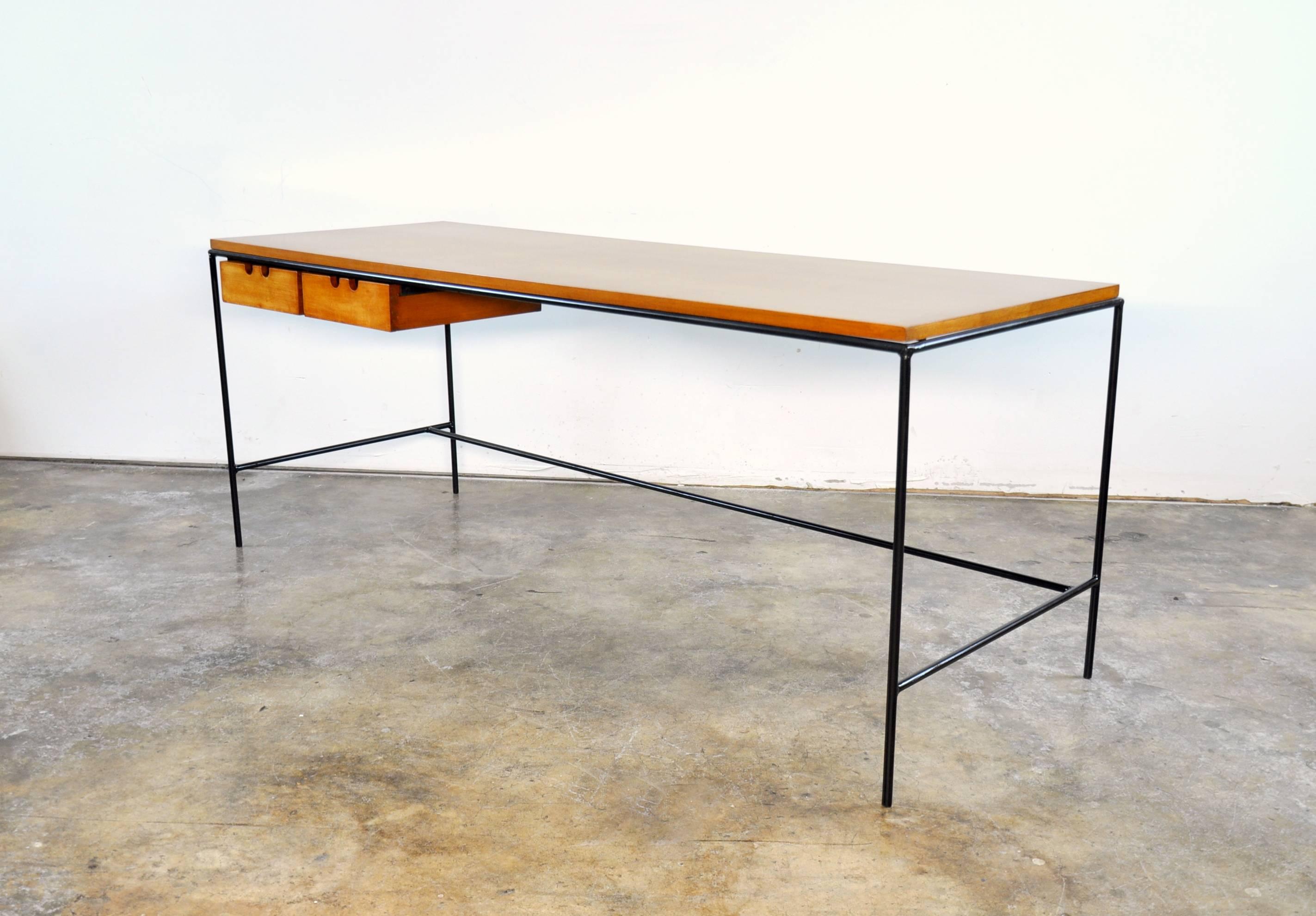 Mid-Century Modern Paul McCobb Winchendon Iron and Maple Coffee Table