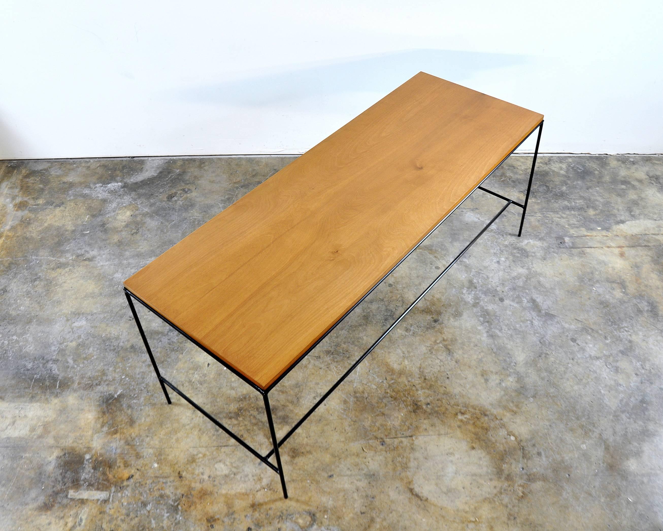 Paul McCobb Winchendon Iron and Maple Coffee Table In Excellent Condition In Miami, FL