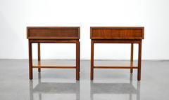 Pair of Milo Baughman for Arch Gordon Walnut Nightstands or Side Tables