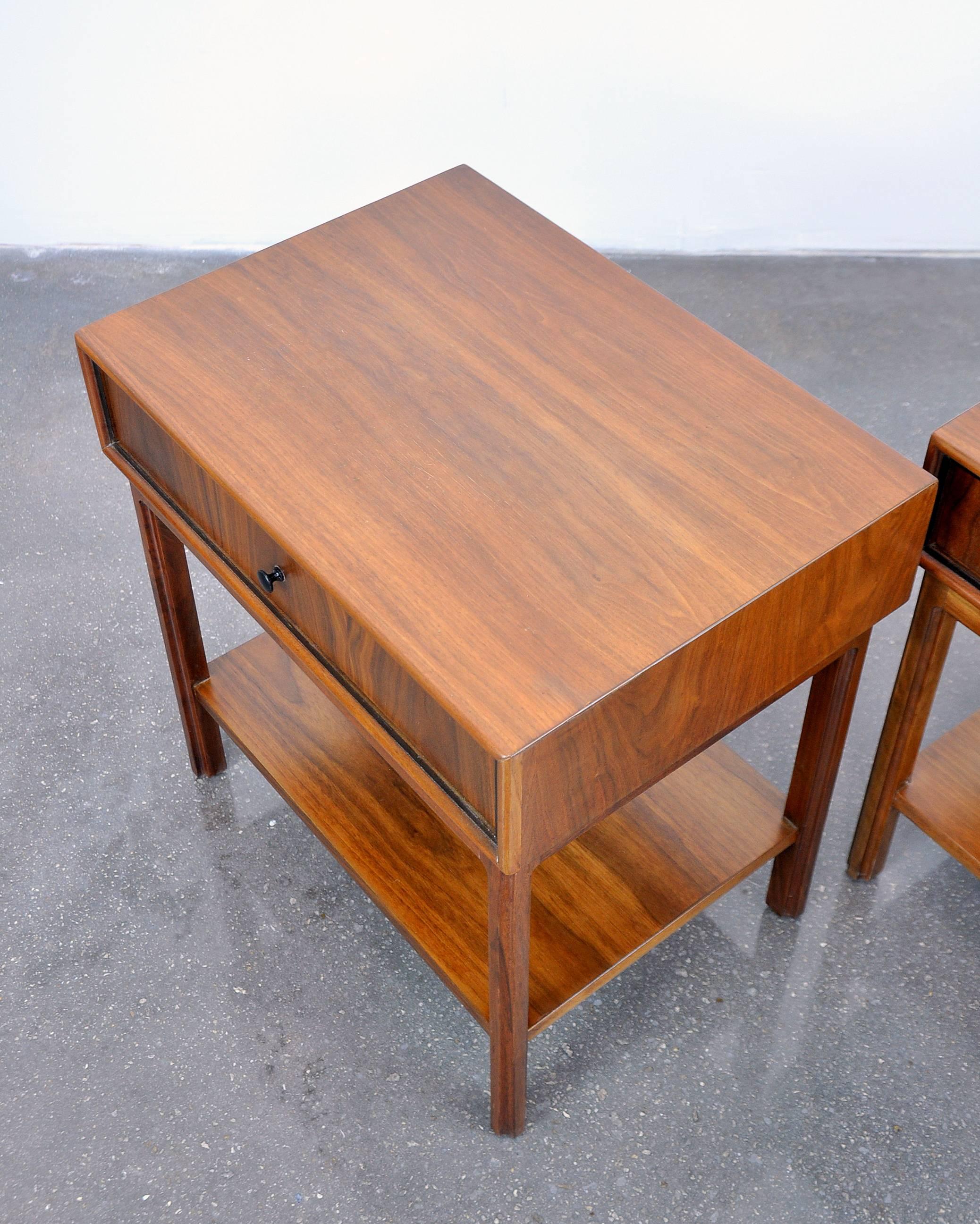 Pair of Milo Baughman for Arch Gordon Walnut Nightstands or Side Tables 3