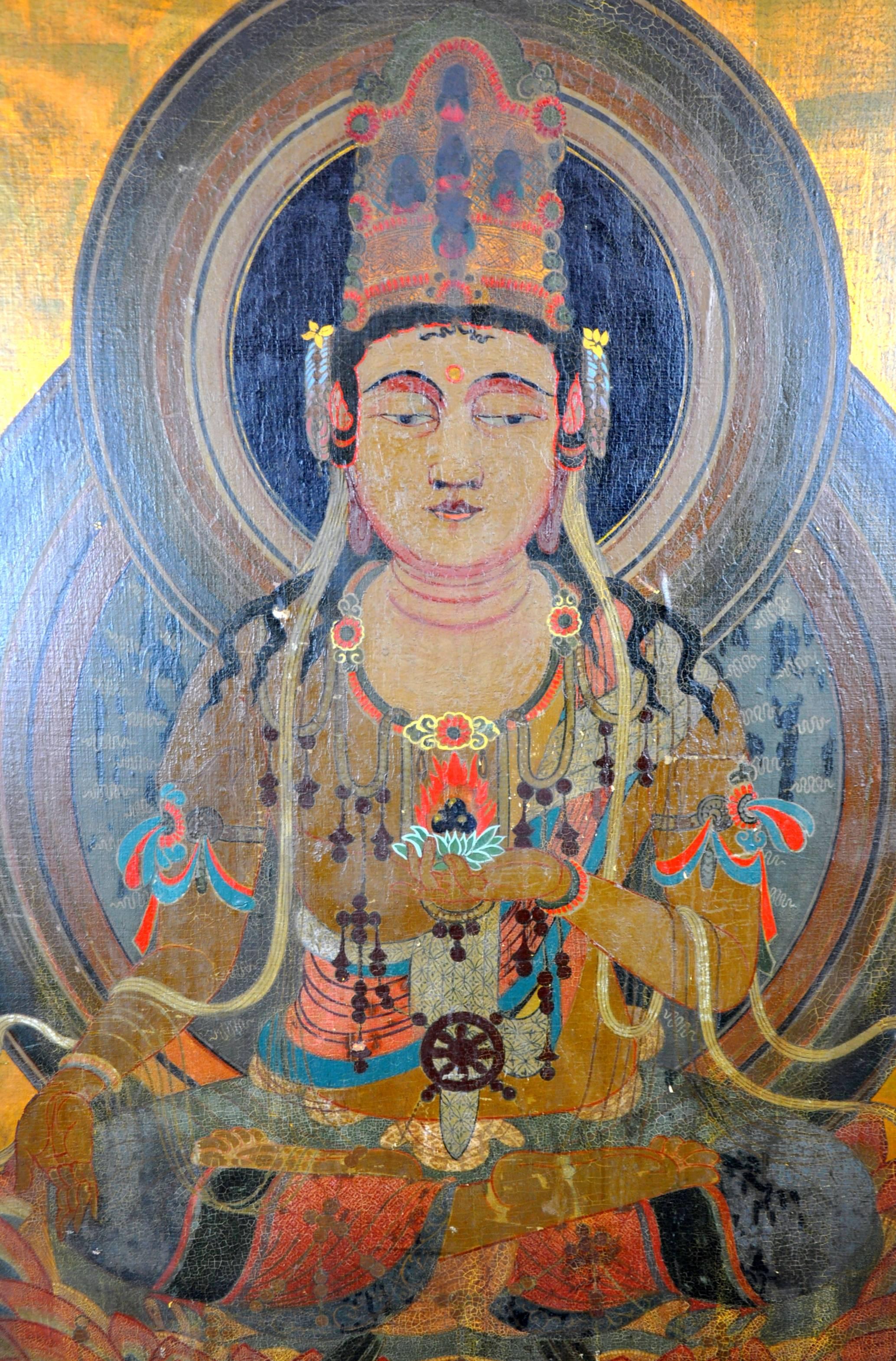 Large Scale Medicine Buddha Painting Ausadhi Badhai For Sale 1