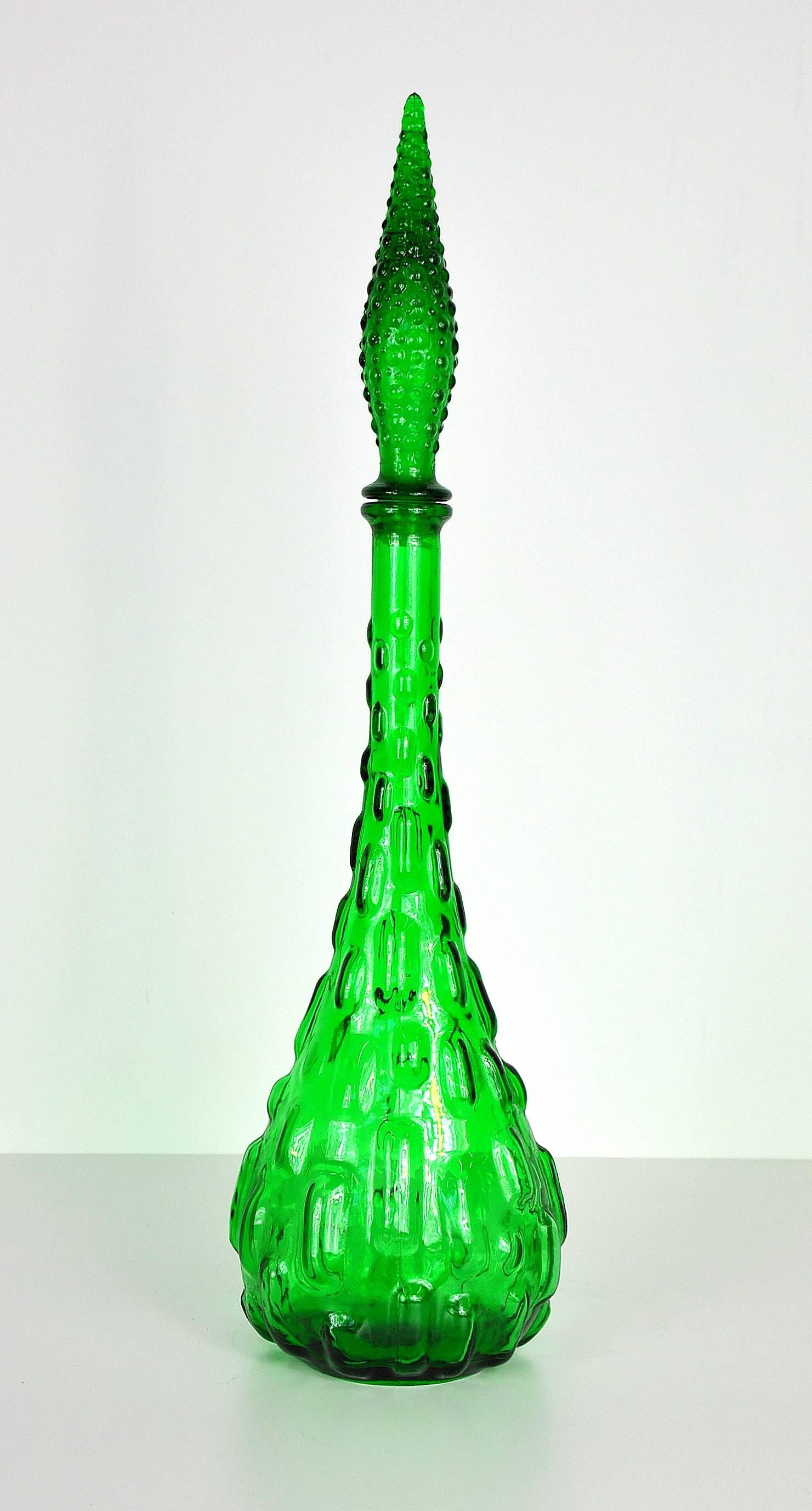 green glass decanter