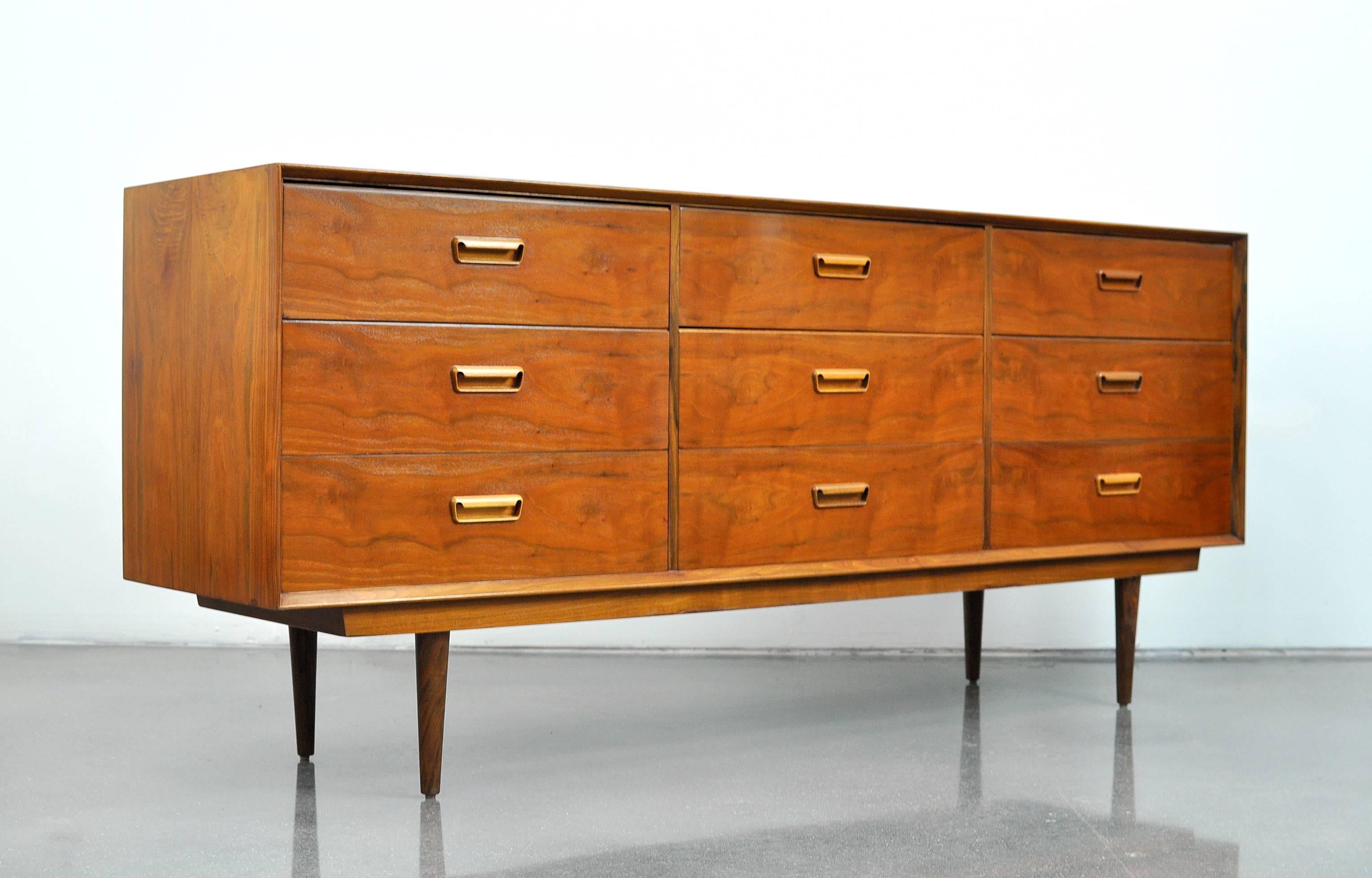 Mid-Century Modern Arne Wahl Iversen Rosewood Triple Dresser