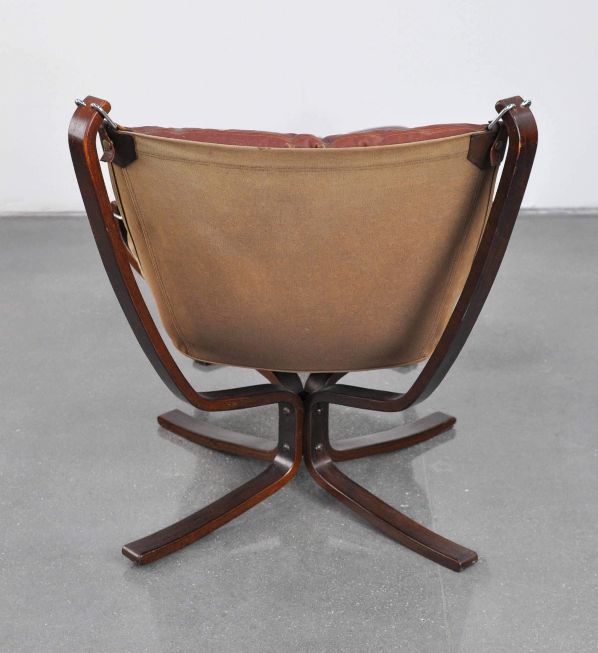 Sigurd Ressell for Vatne Mobler Falcon Chair and Ottoman 3