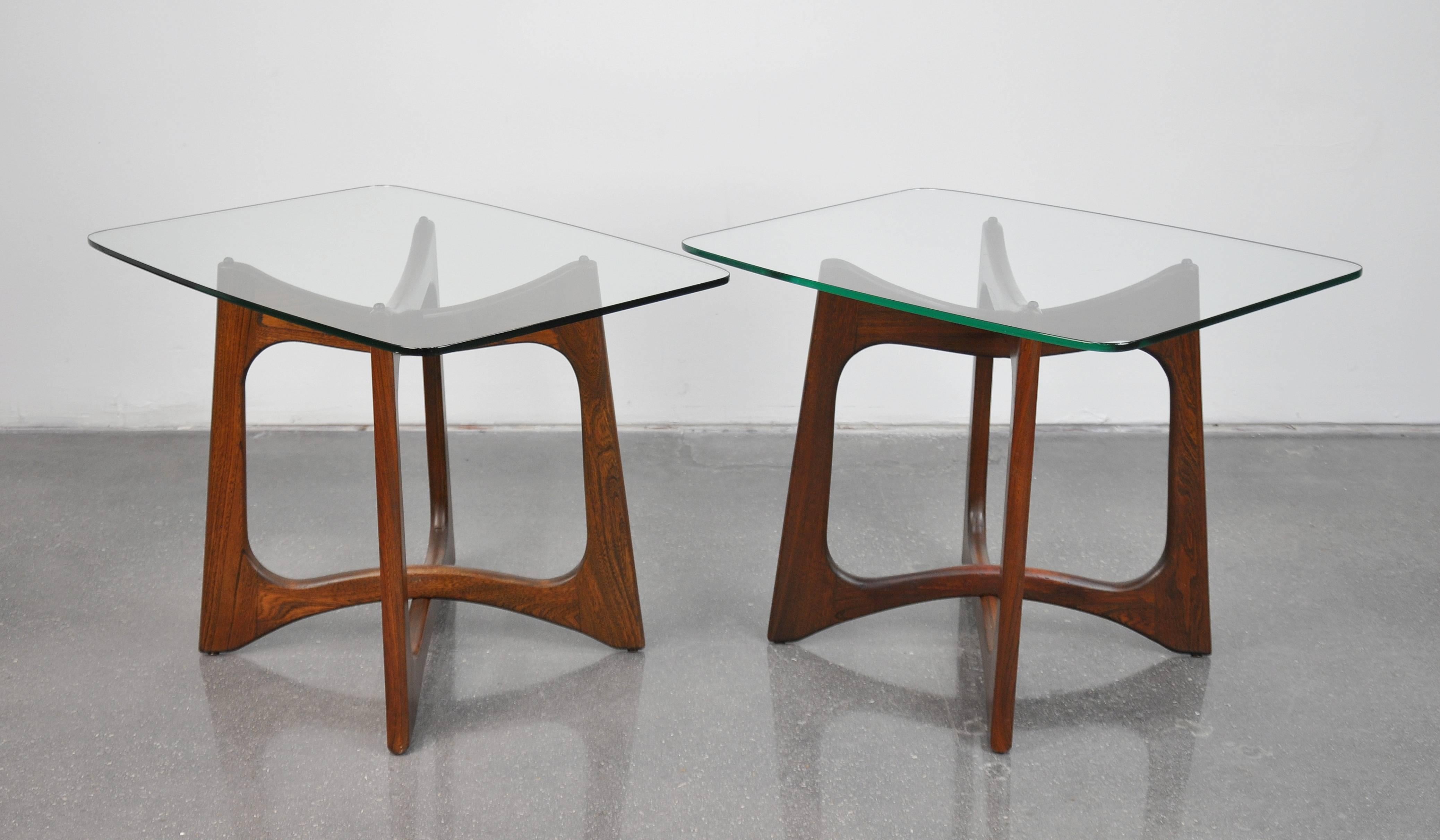 Mid-Century Modern Pair of Adrian Pearsall for Craft Associates Walnut Side Tables
