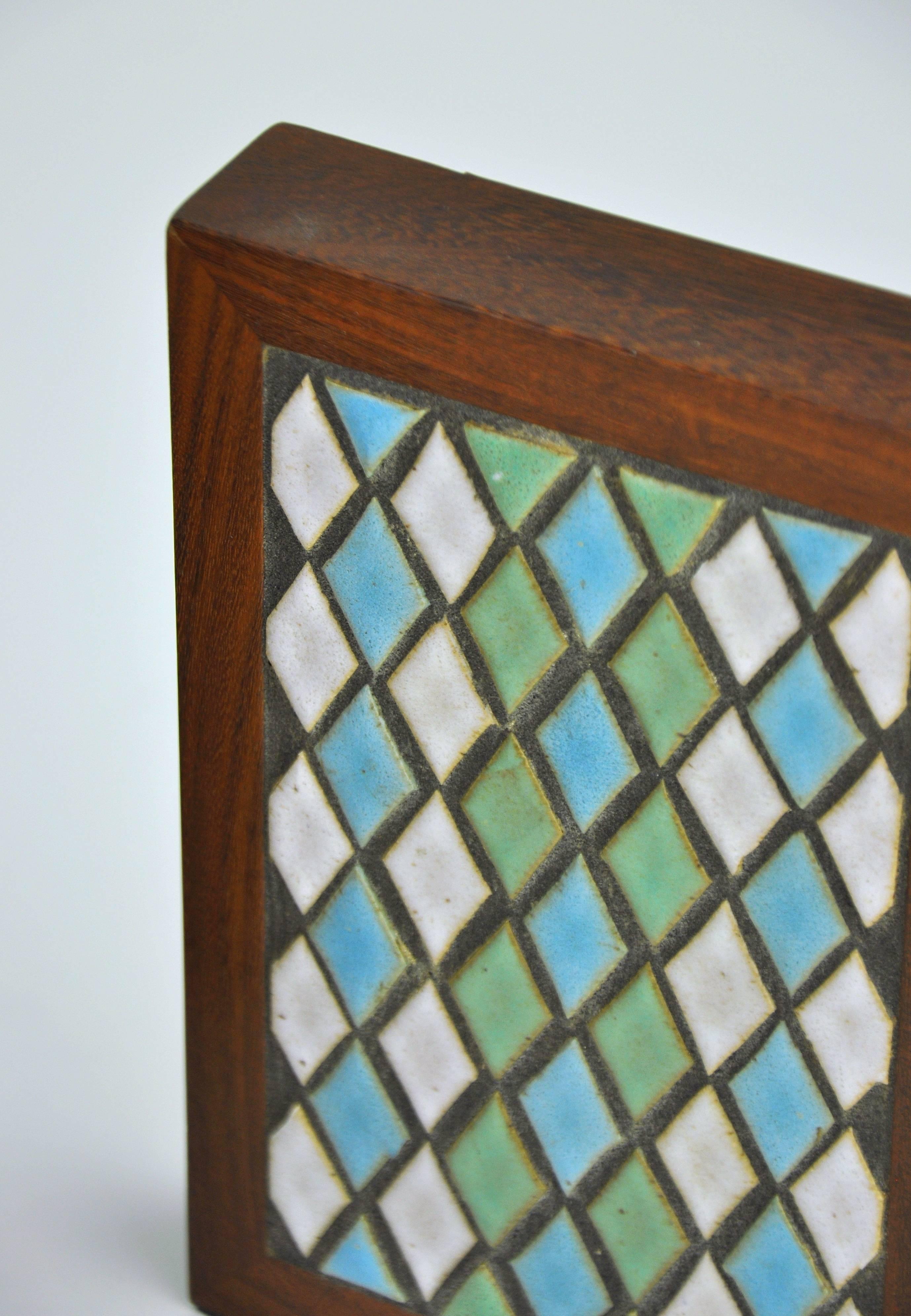 American Pair of Jane & Gordon Martz for Marshall Studios Tiled Walnut and Brass Bookends