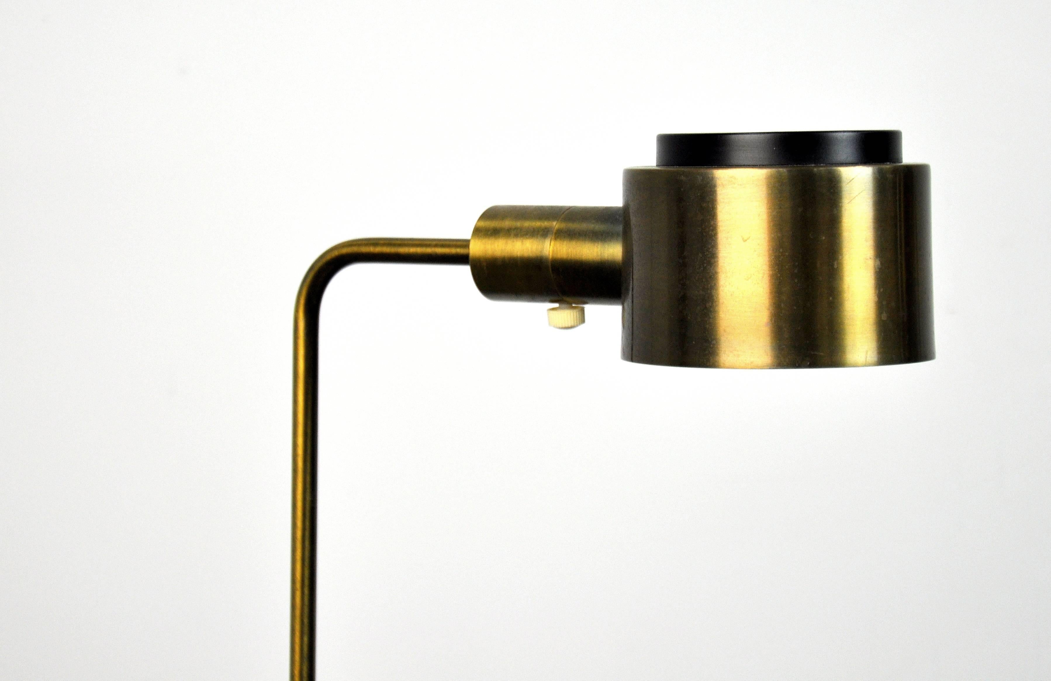 American Pair of Casella Brass Adjustable Floor Lamps
