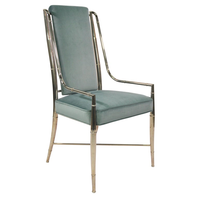 Sage Green Velvet Mastercraft Imperial Dining Chairs - a Set of Six For ...