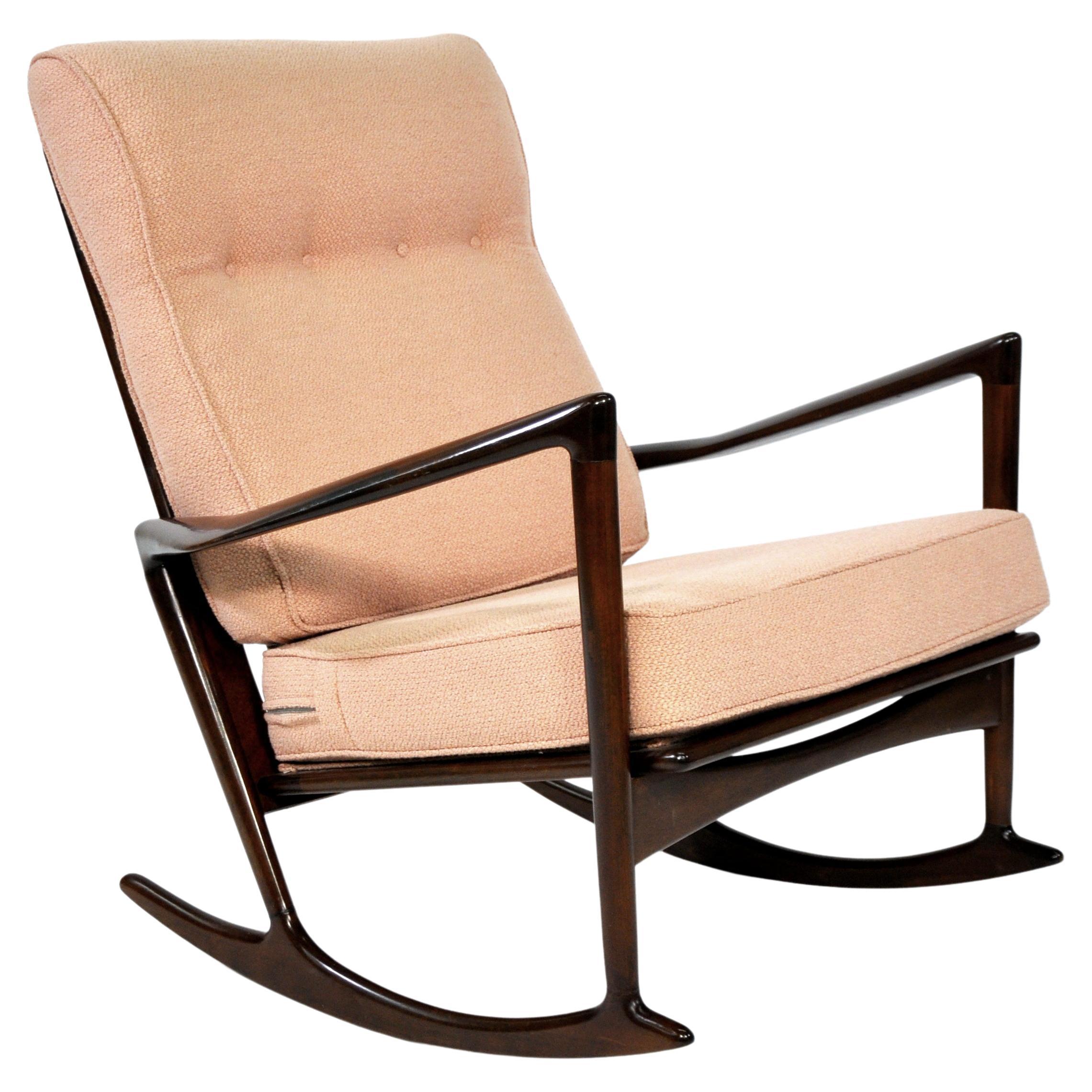 Ib Kofod-Larsen Sculptural Rocking Chair for Selig, Denmark, 1960s