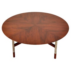 Round Walnut and Steel Coffee Table by Jack Cartwright 