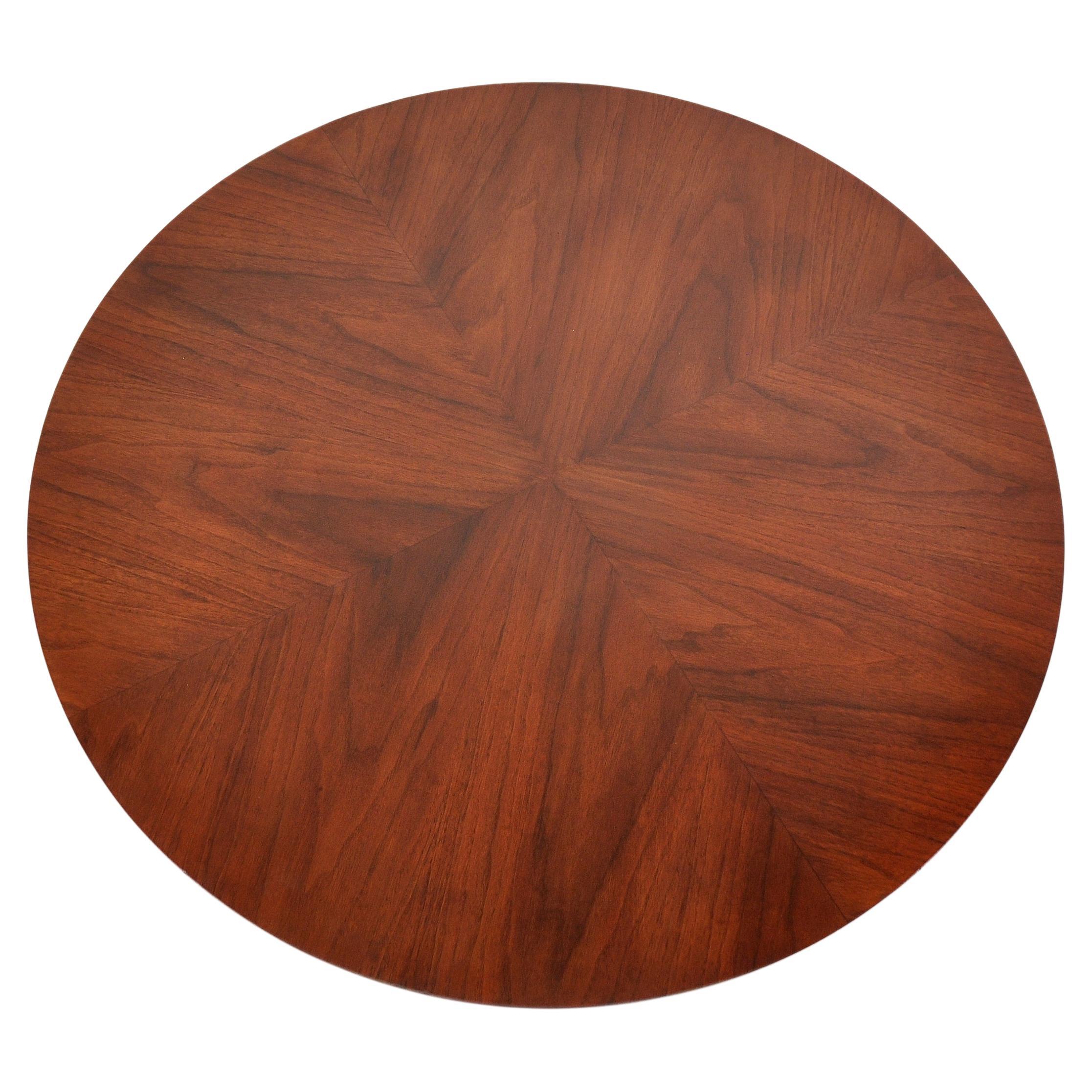 Dutch Round Coffee Table in Black Leather and Steel For Sale at 1stDibs