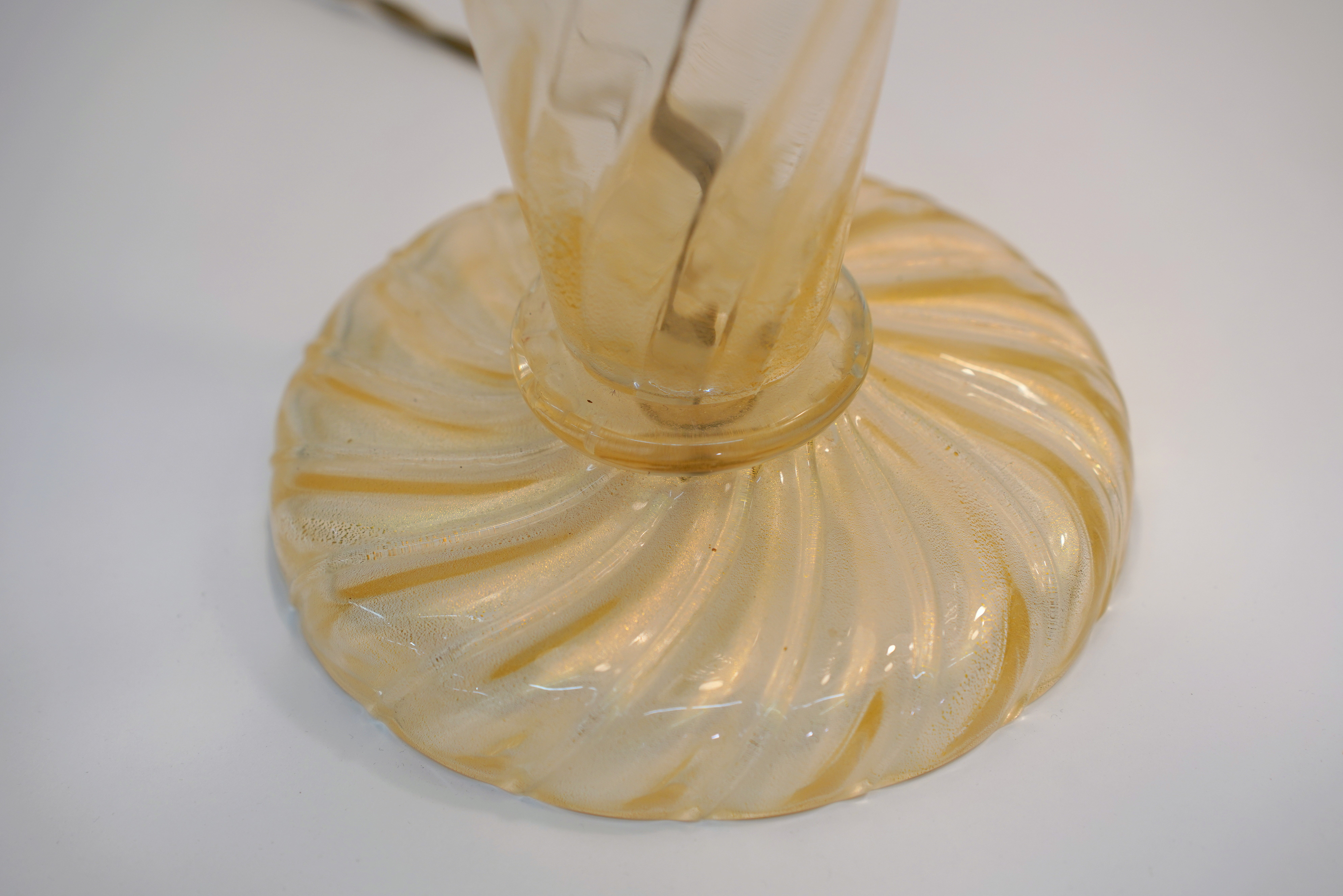 Seguso for Donghia Murano Glass Lamps with Gold Dust and Gold Aventurine - Pair For Sale 2