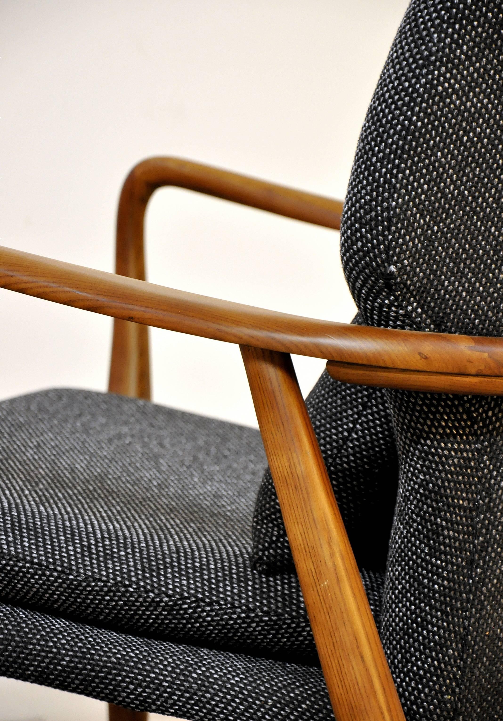 Mid-20th Century Madsen and Schubell Lounge Chair and Ottoman, Denmark, circa 1955